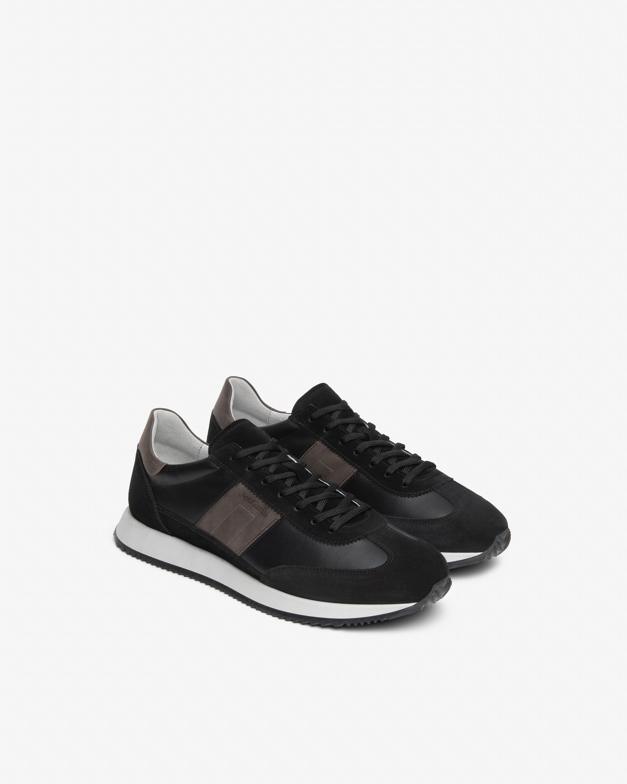 NeroGiardini Sneakers cuir homme daim noir