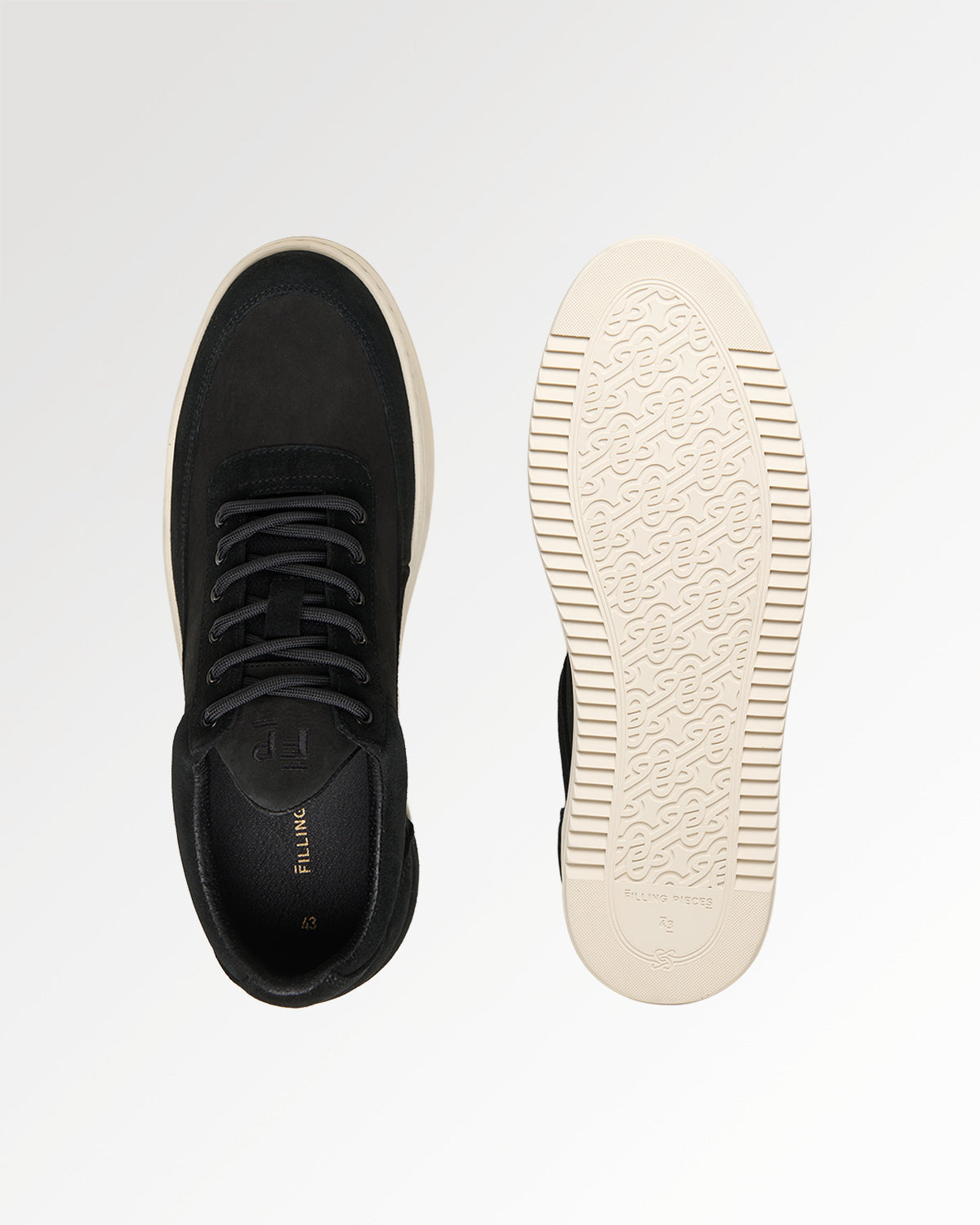 Filling Pieces Low Top Suede Grain basket noire homme