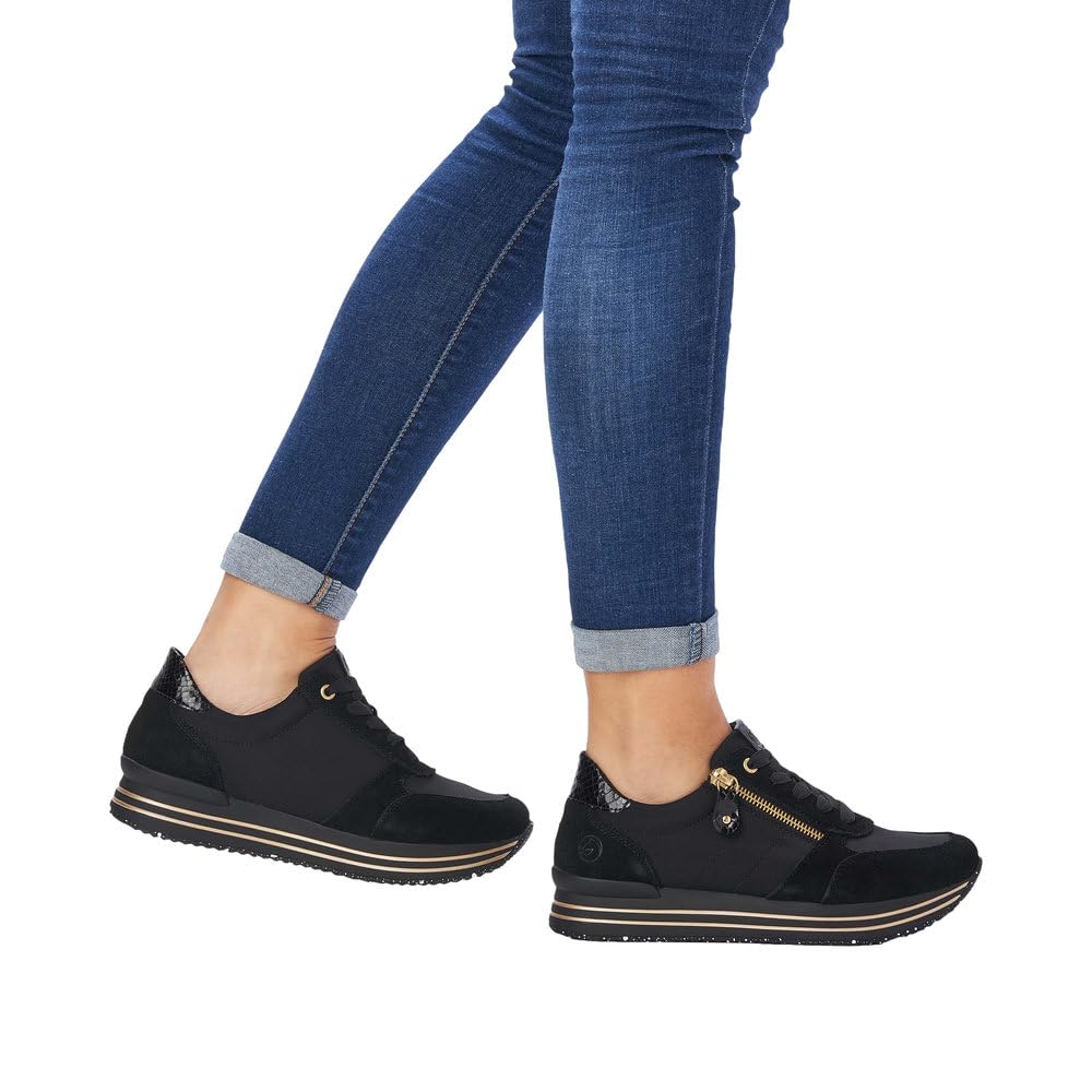 Remonte D1316 chaussure lacets femme noir cuir