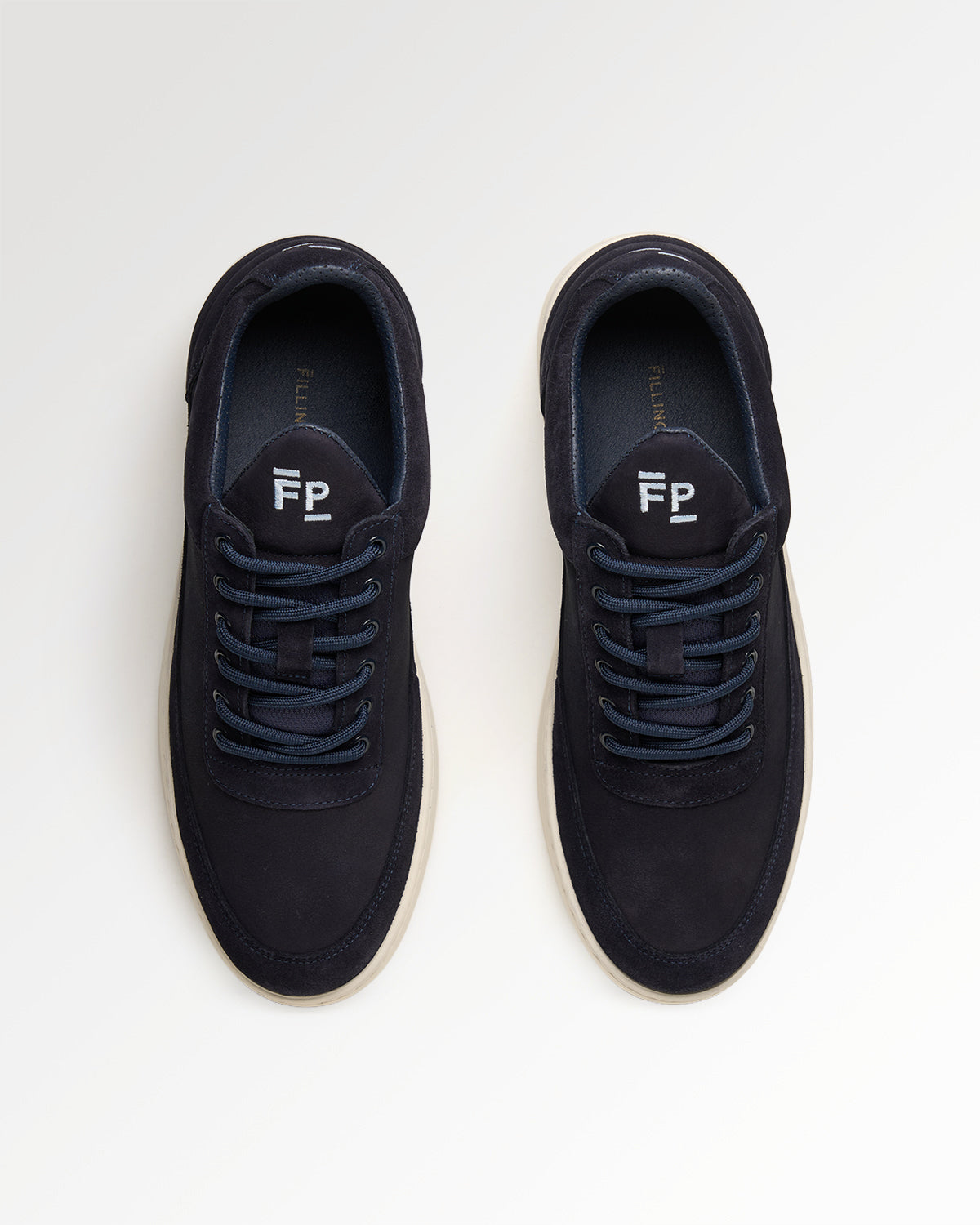 Filling Pieces Low Top Suede Grain Navy sneakers daim bleu