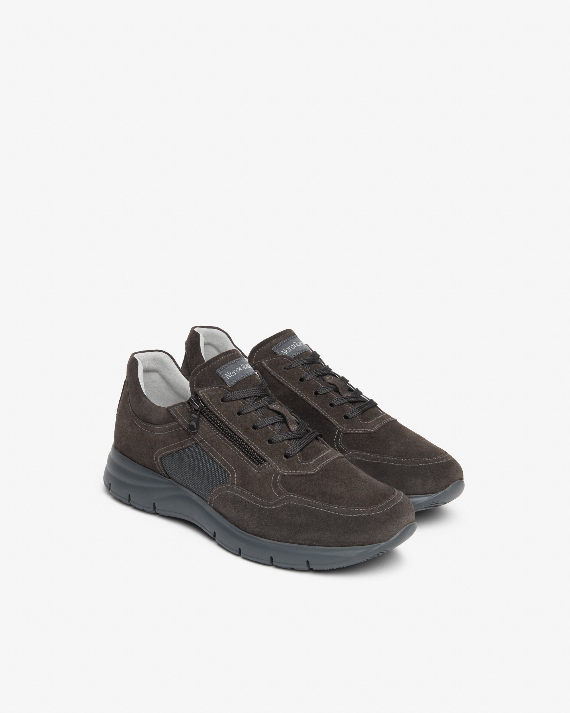 NeroGiardini Sneakers Homme Cuir Velours Toile Zip