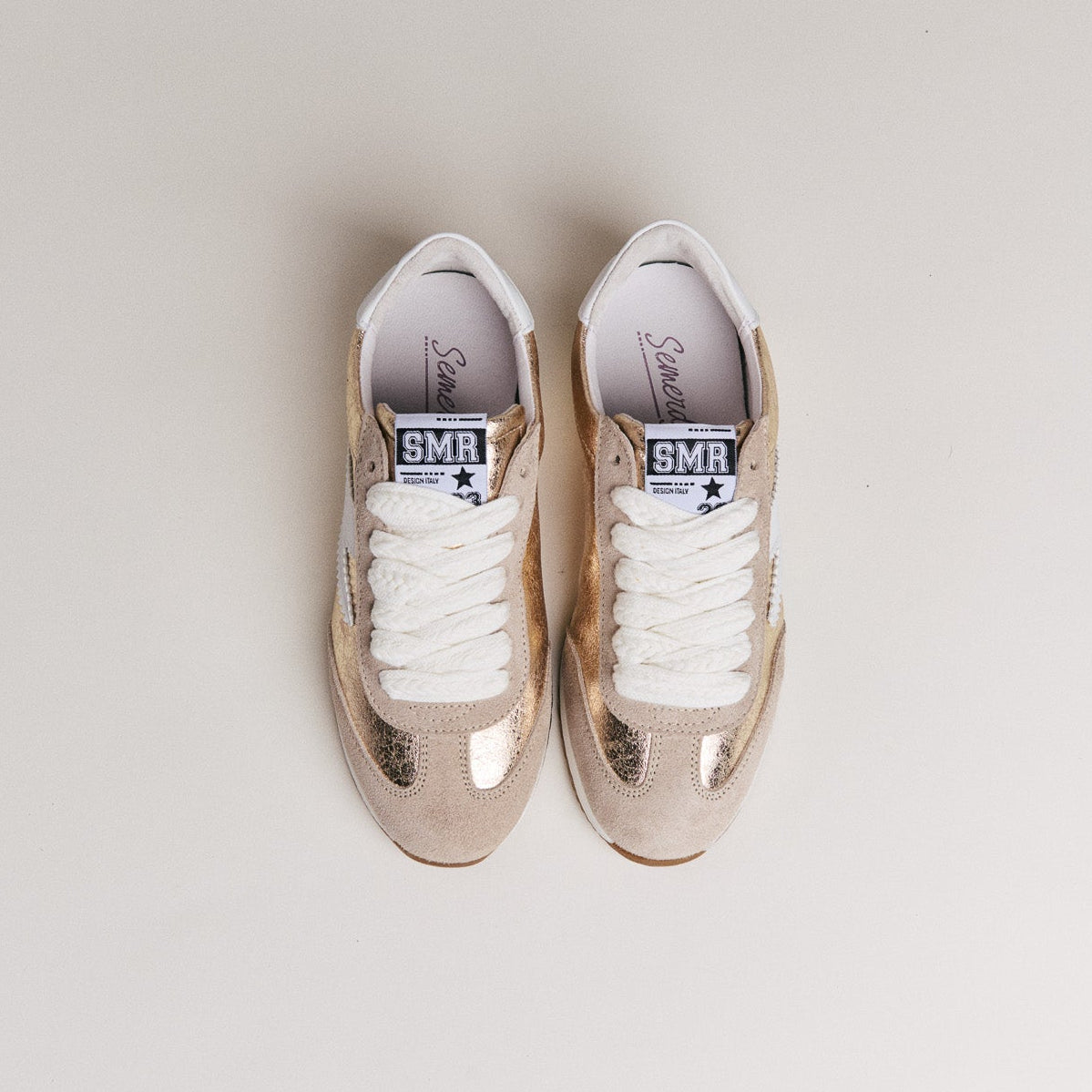 SMR Semerdjian June D485 baskets or cuir metallise