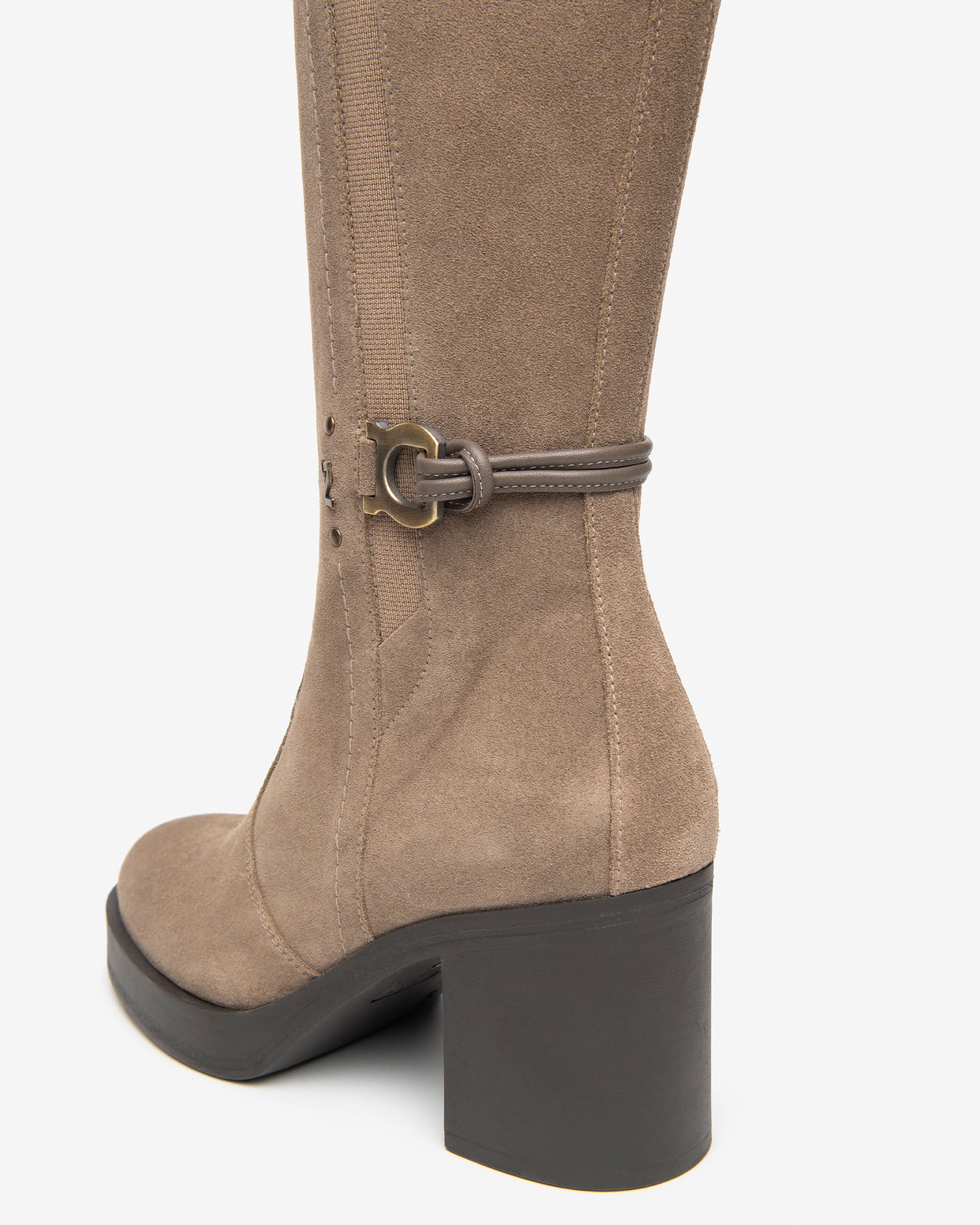 NeroGiardini Bottes cuir velours femme talon 75mm