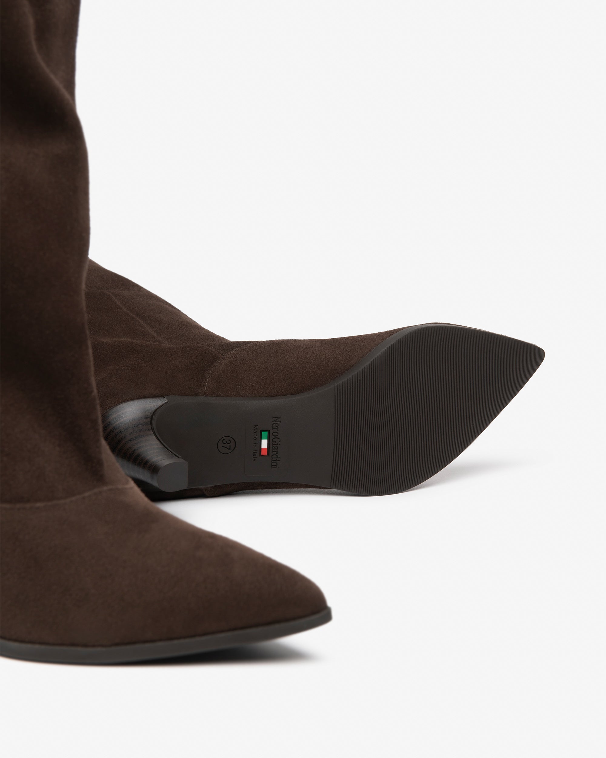 NeroGiardini Bottes Femme Daim Talon Cône 55 mm