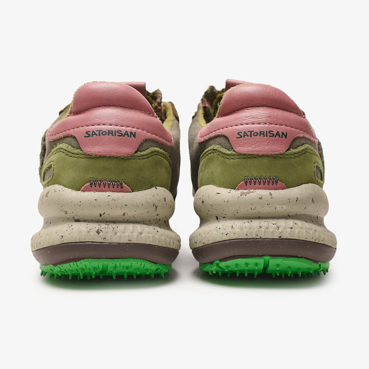 Satorisan Chacrona Suede baskets Kilim Green cuir