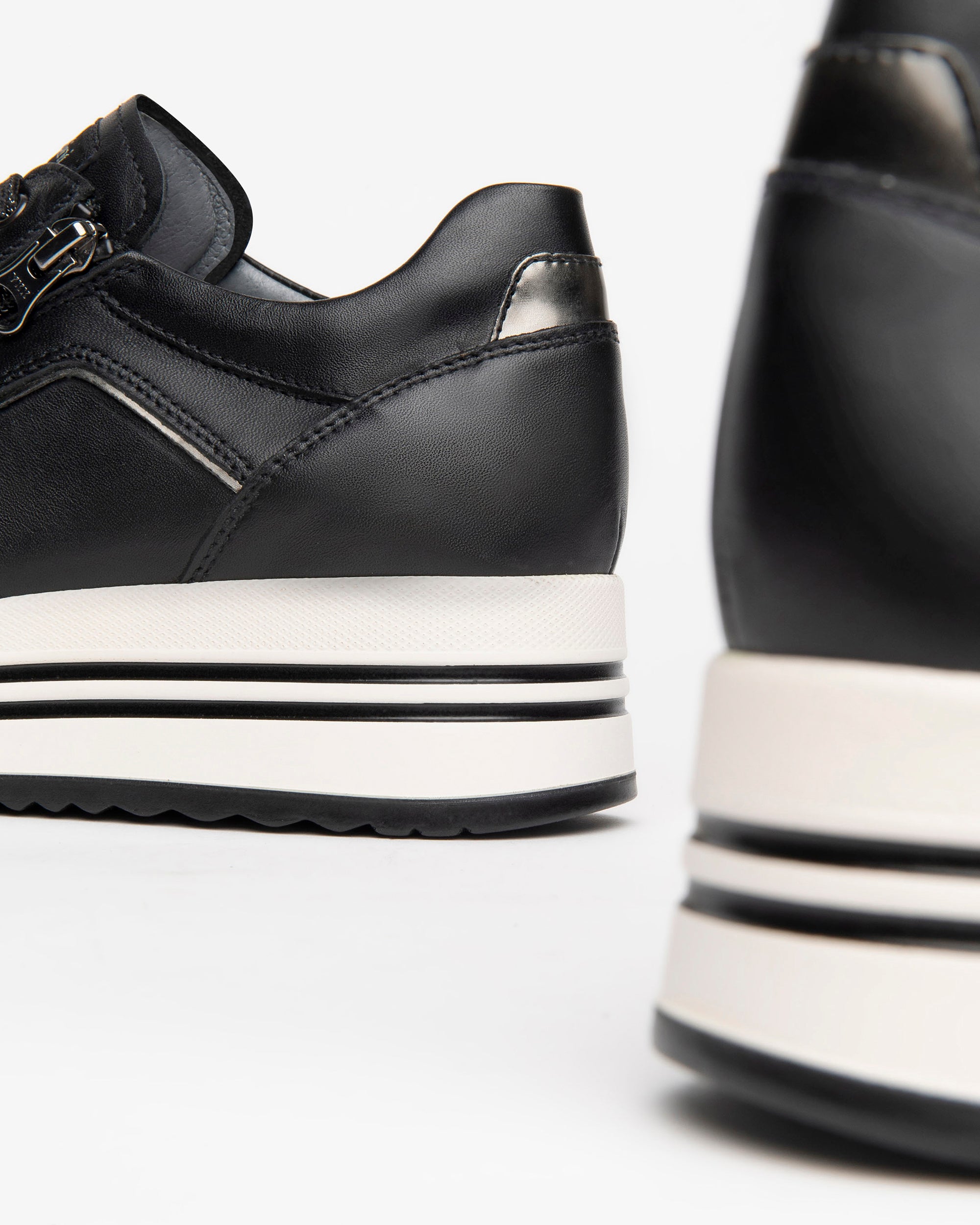 NeroGiardini Sneakers Femme Cuir Lamé Plateforme 4,5 cm