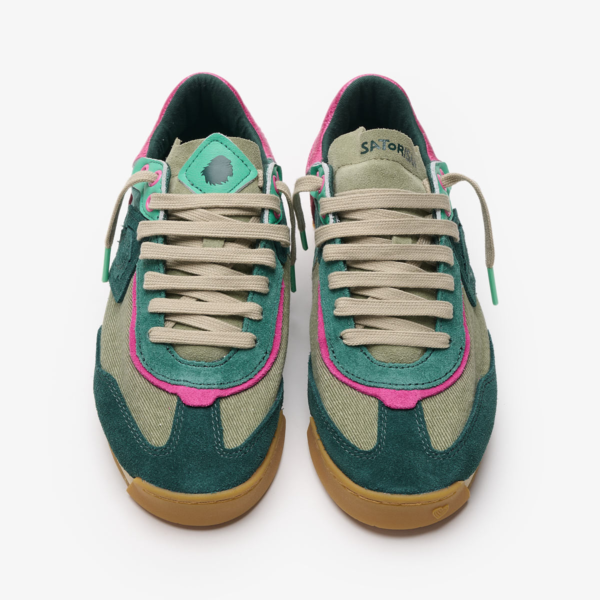 Satorisan Ensō Gaia baskets vert diving green cuir