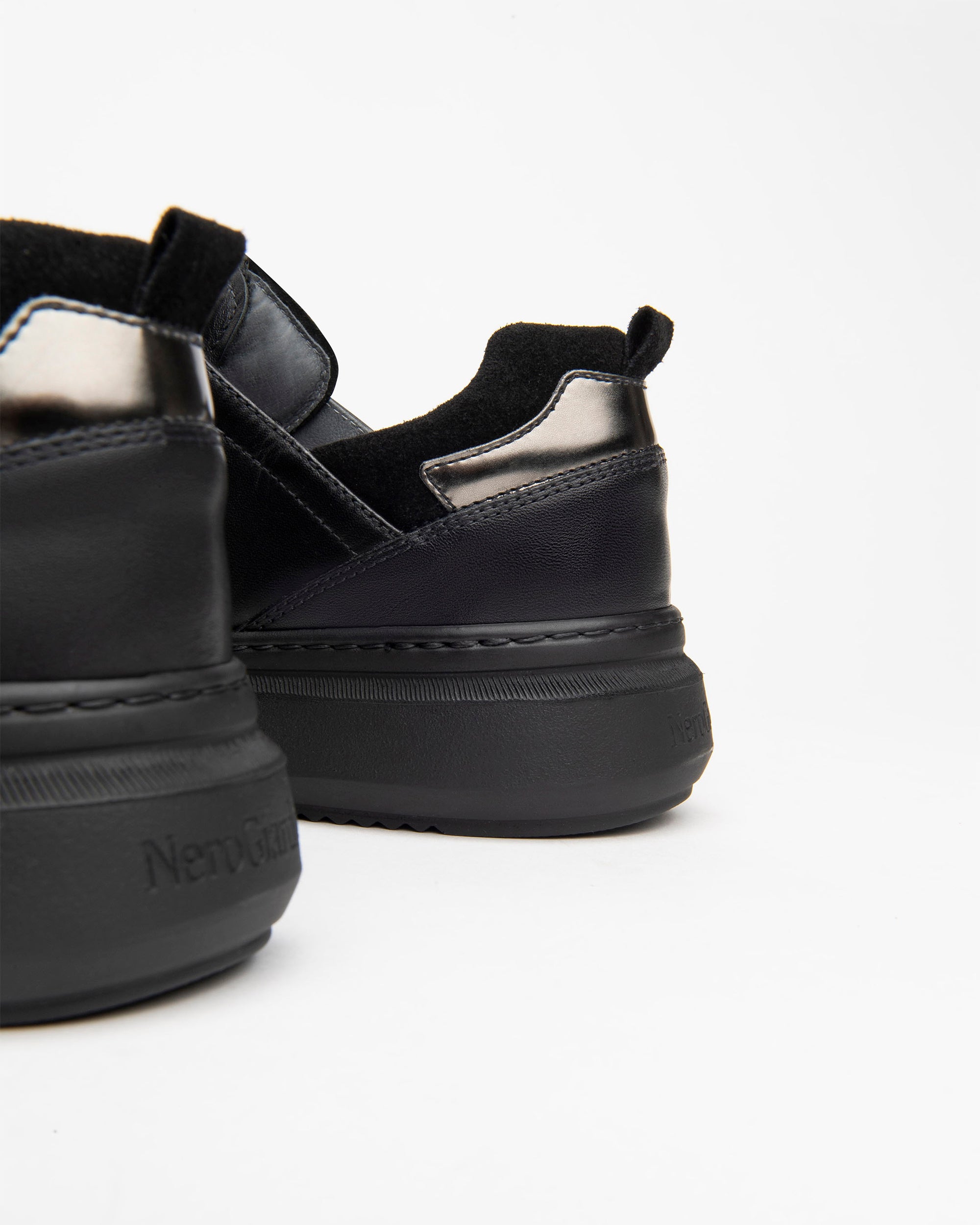 NeroGiardini Sneakers Femme Cuir Lamé Plateforme 4 cm