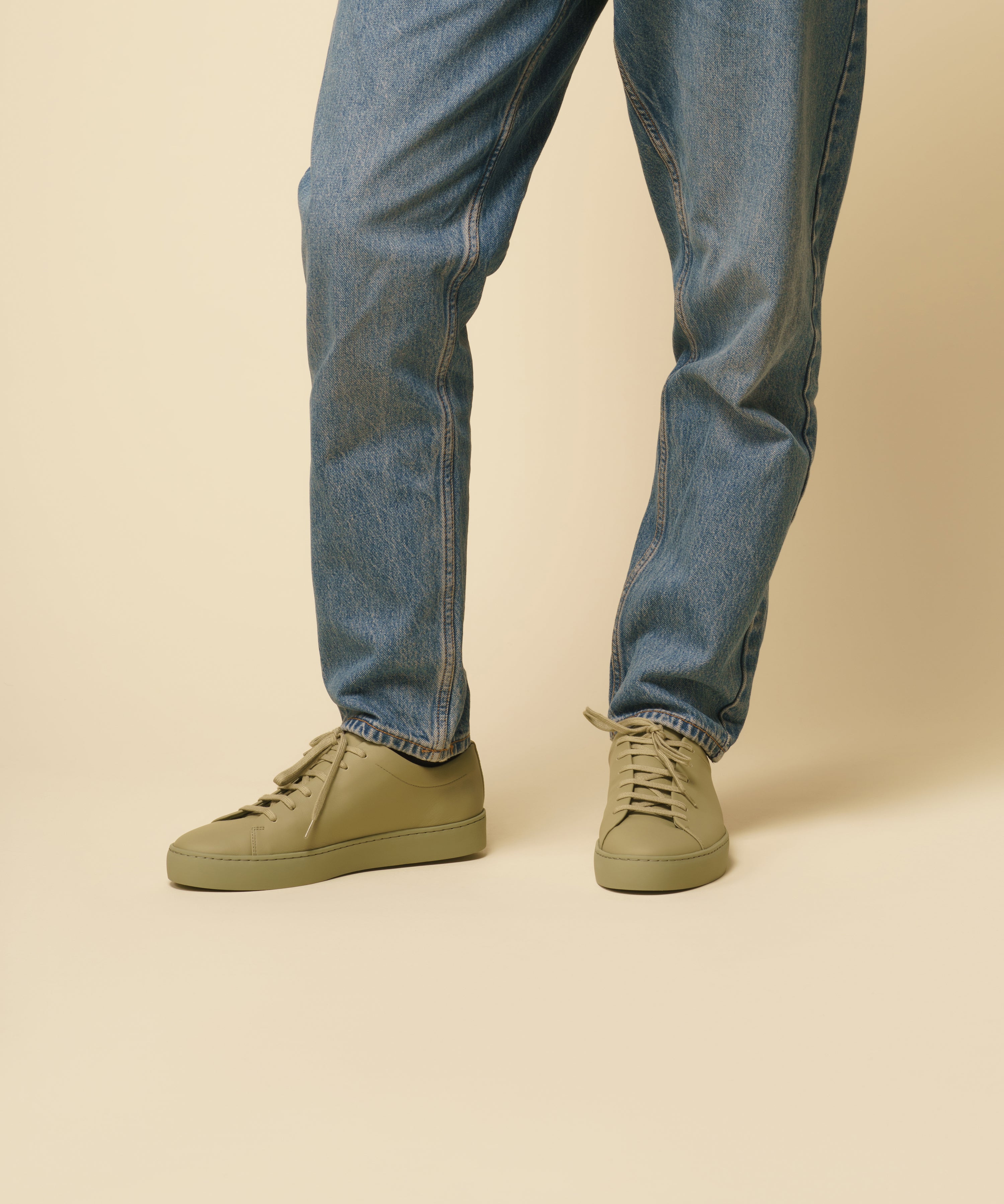 JAK Royal Sage Green sneakers cuir vert