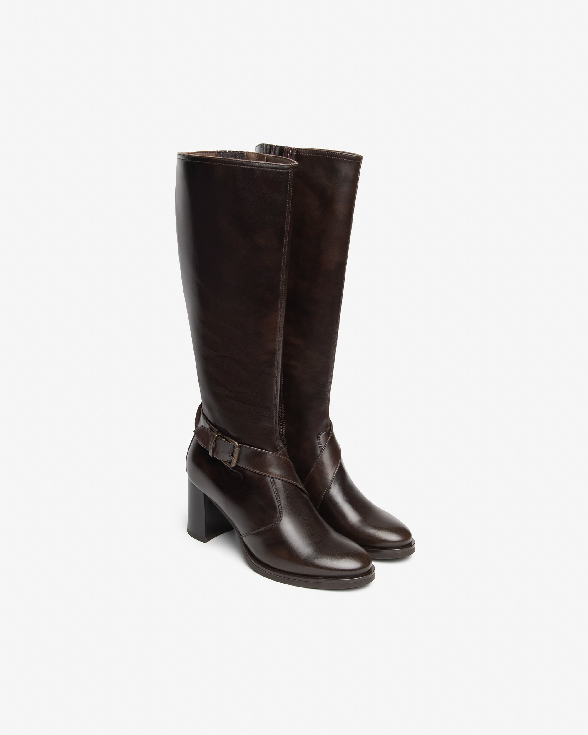 NeroGiardini Bottes Femme Cuir Talon Bloc 75mm 38