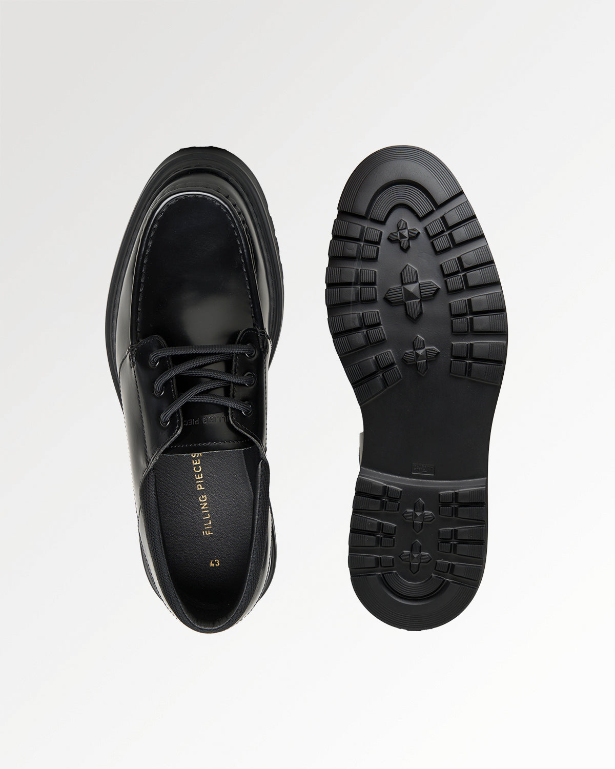 Filling Pieces Sea Tek Polido baskets cuir noir