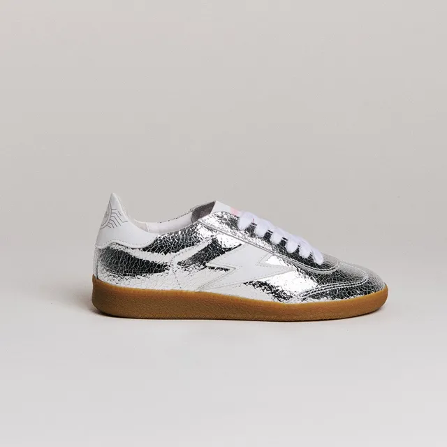 SMR Emily D328 baskets cuir argent crack
