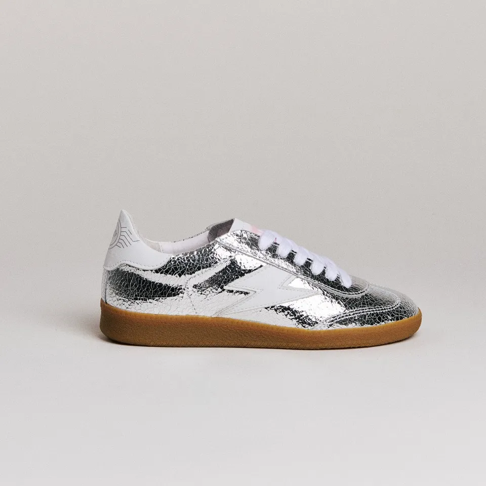 SMR Emily D328 baskets cuir argent crack