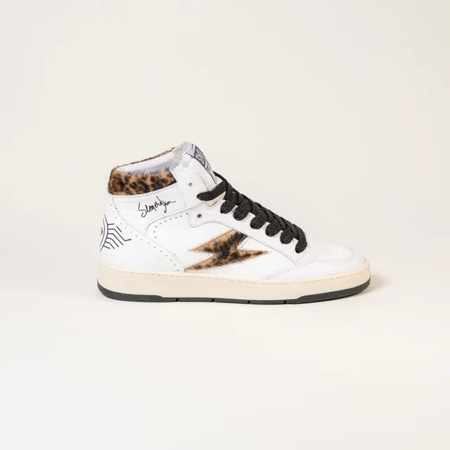 Semerdjian Braga E131 baskets blanc léopard cuir