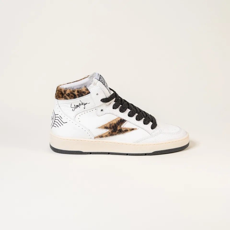 Semerdjian Braga E131 baskets blanc léopard cuir