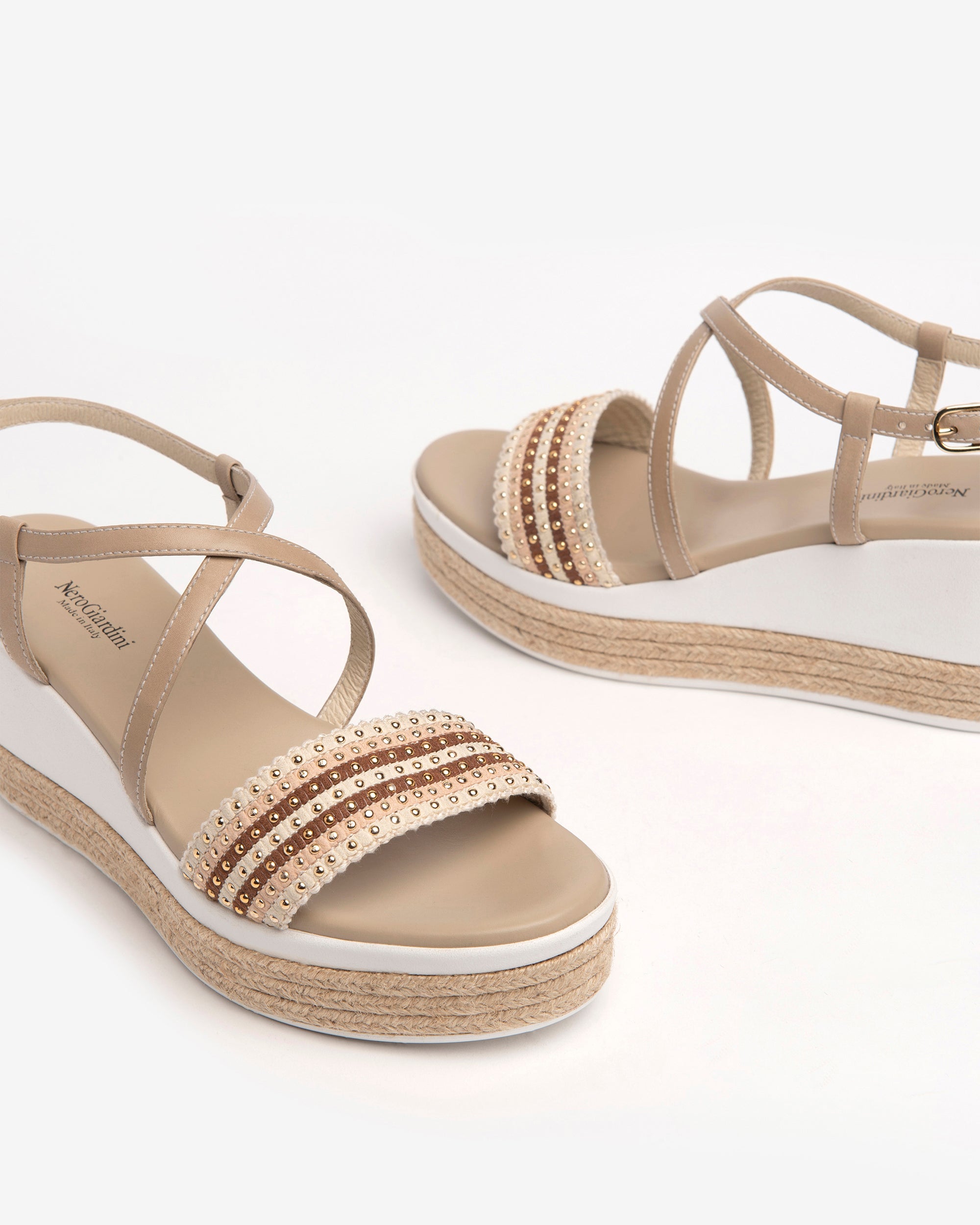 NeroGiardini Sandales Femme Cuir Compensées 7 cm