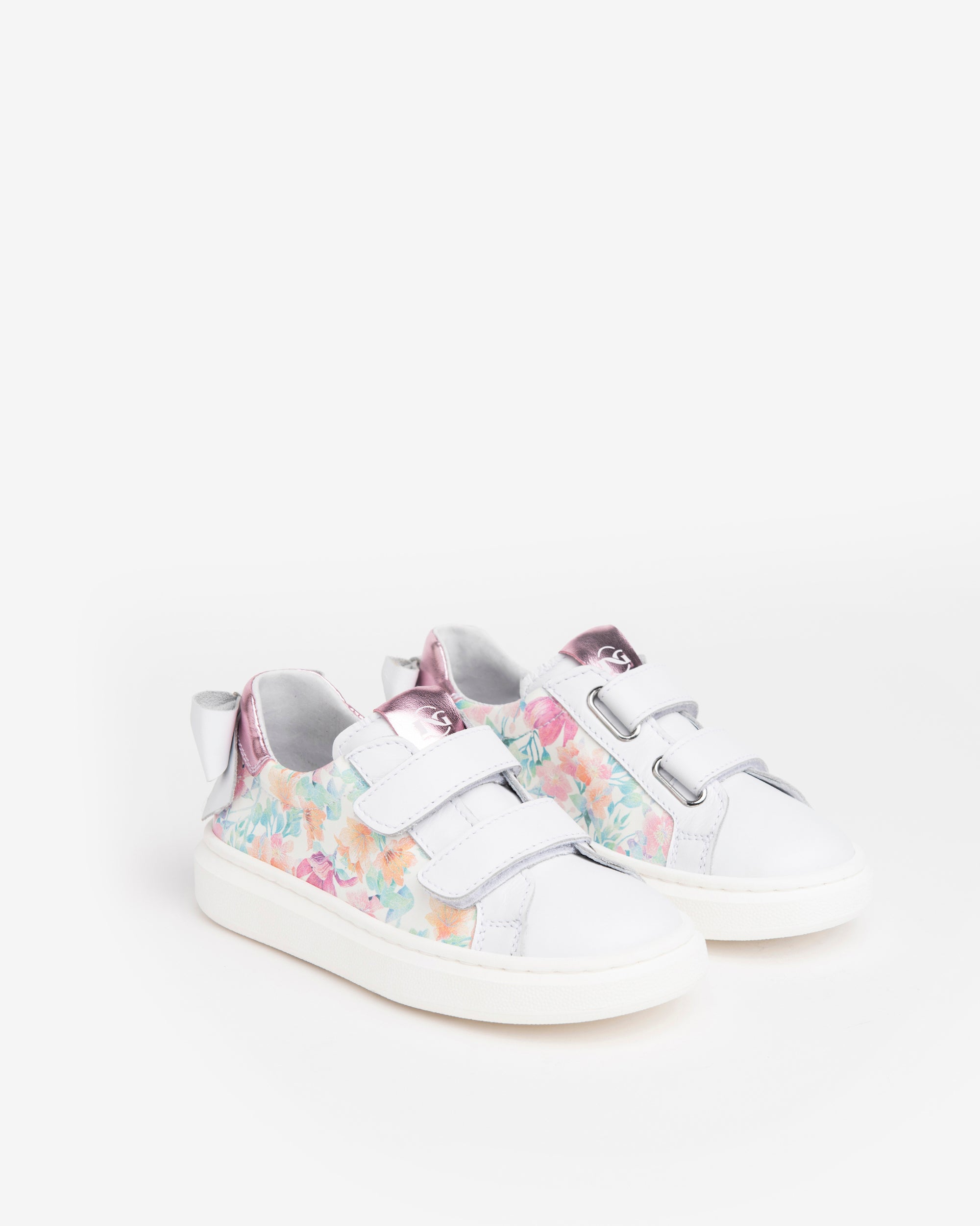 NeroGiardini Sneakers Kids Fille Cuir Lamé Floral Scratch