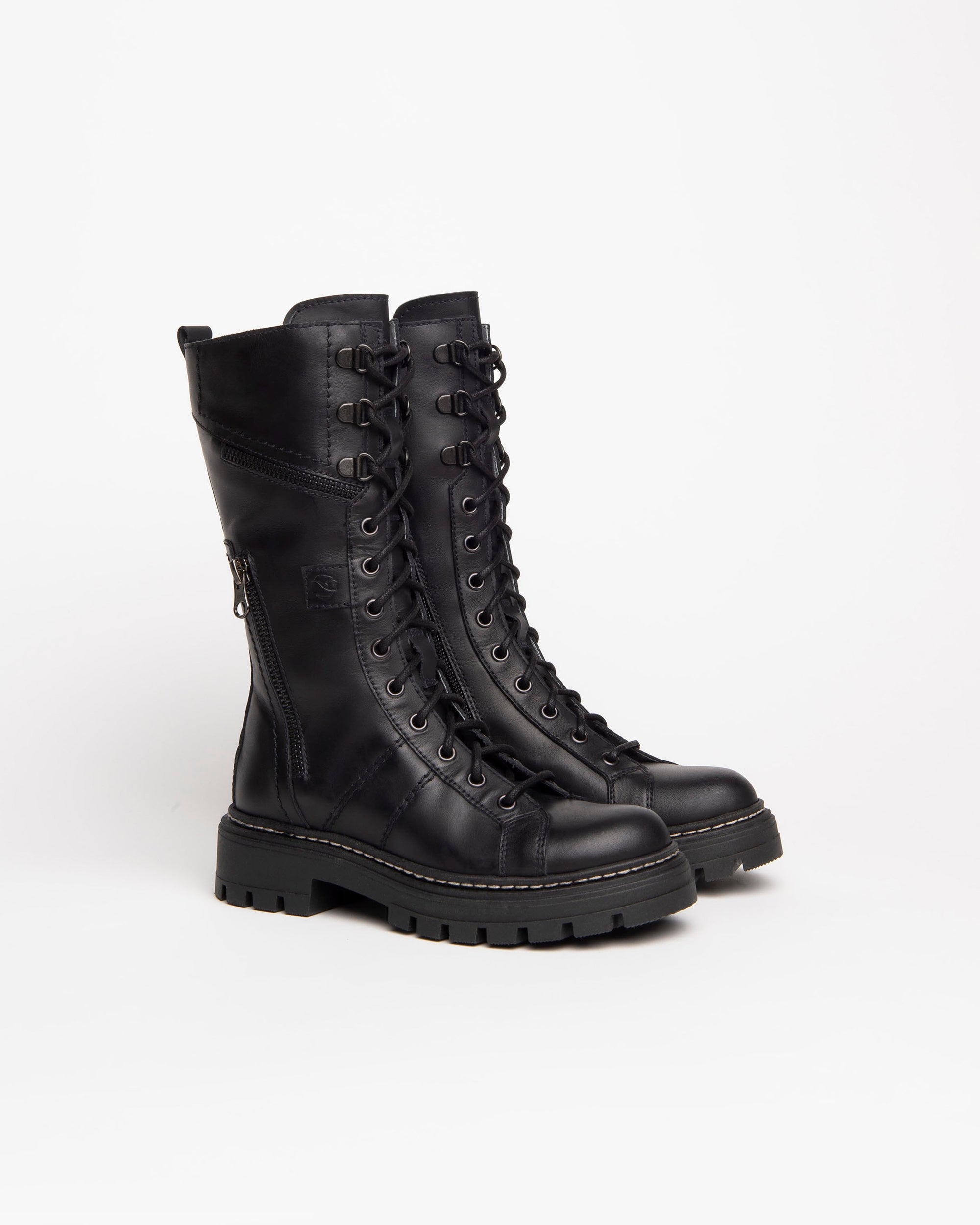 NeroGiardini Bottes Fille Cuir à Lacets Zip Confort Hiver