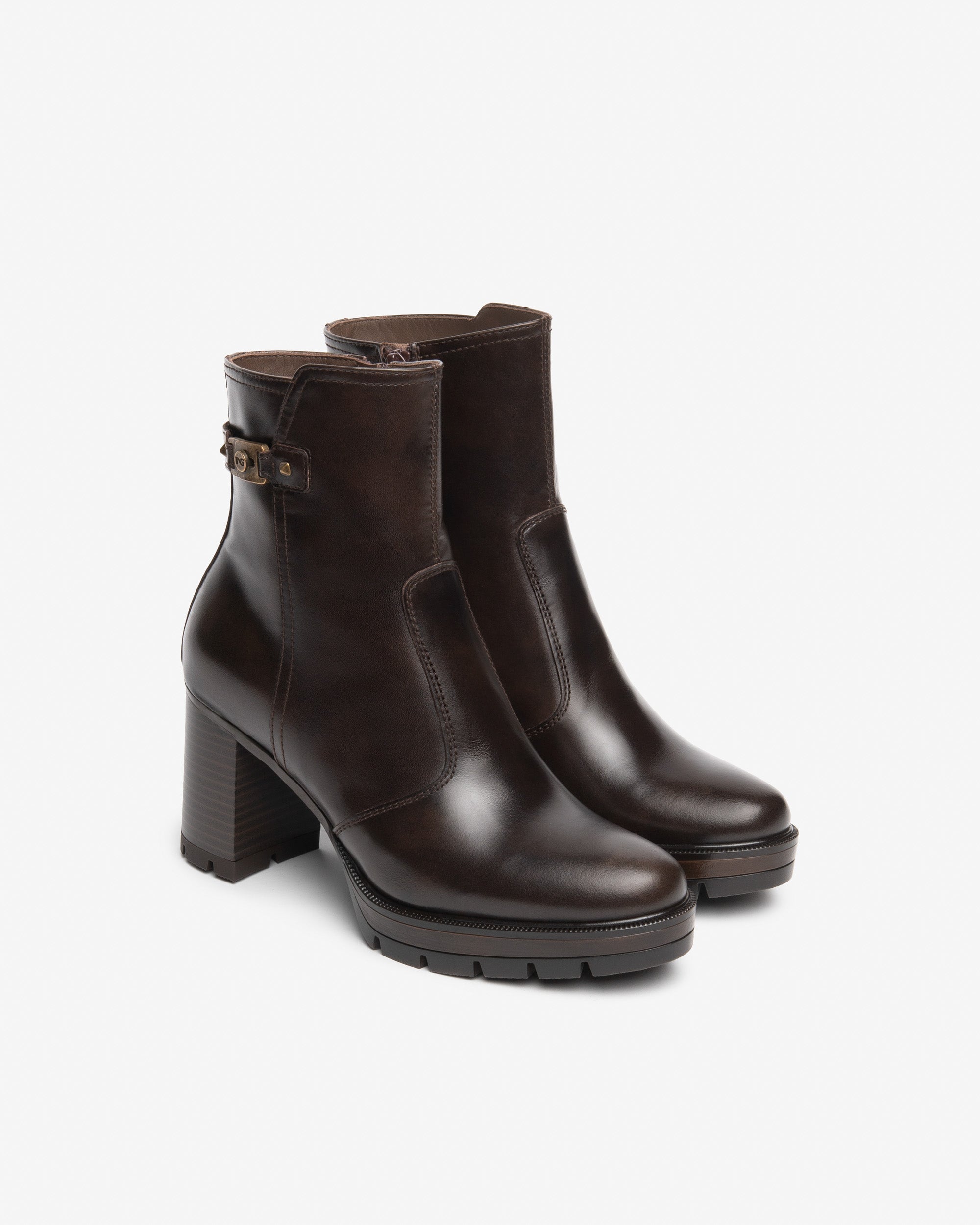 NeroGiardini Bottines Femme Cuir Plateforme Talon 80 mm