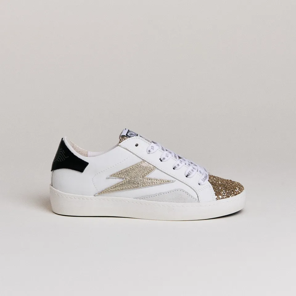 SMR Larry D589 Baskets Blanc Or Semelle Épaisse
