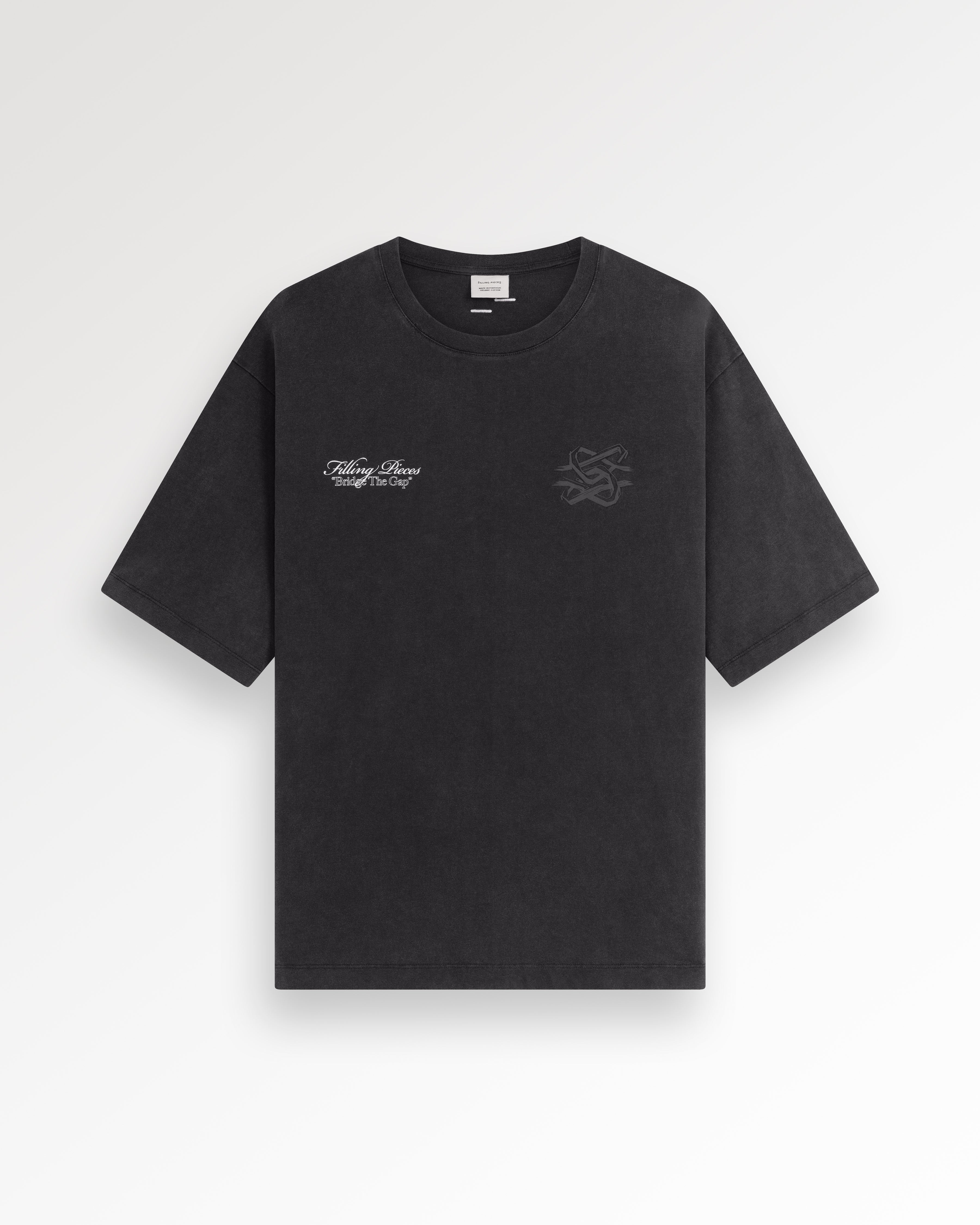 Filling Pieces Boxy Bridge the Gap T-Shirt noir coton bio XS-XXL