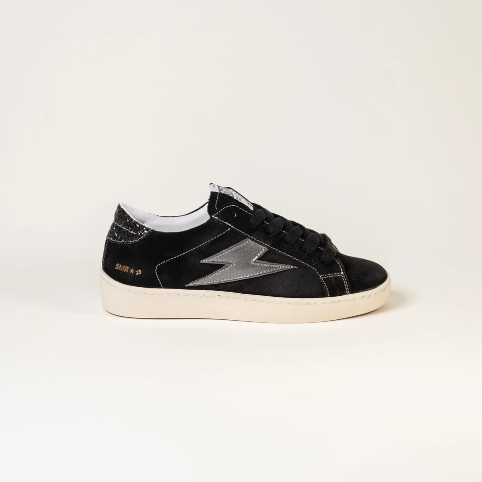 SMR Maya E162 baskets noir anthracite glitter cuir