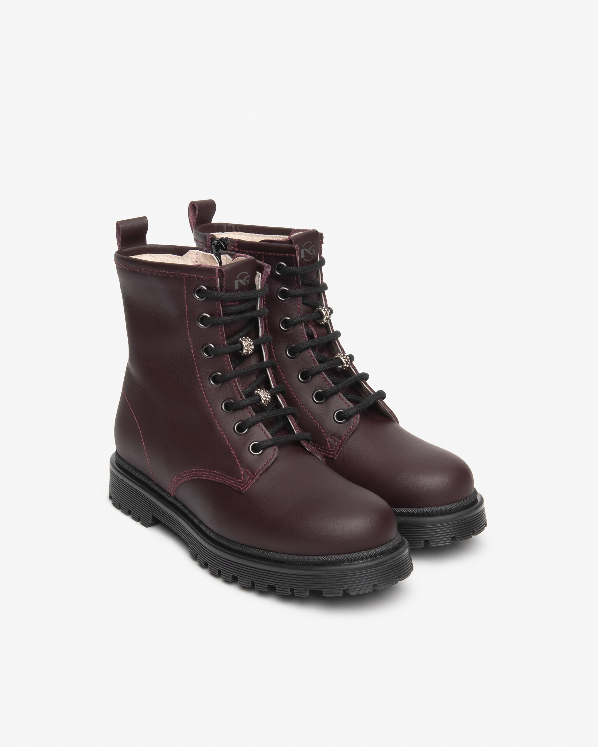 NeroGiardini Bottines Motardes Teen Fille Cuir Strass