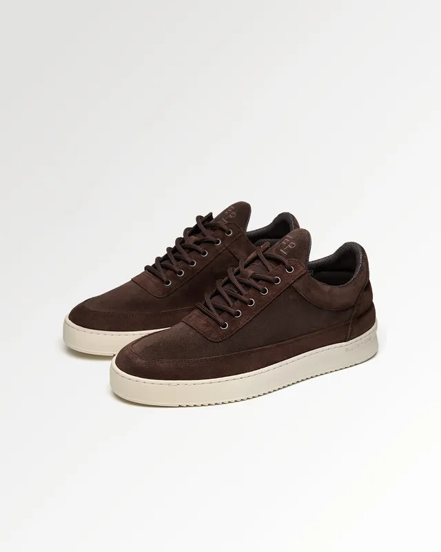 Filling Pieces Low Top Suede sneakers Chocolate cuir suède