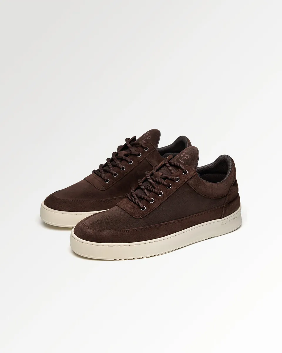Filling Pieces Low Top Suede sneakers Chocolate cuir suède