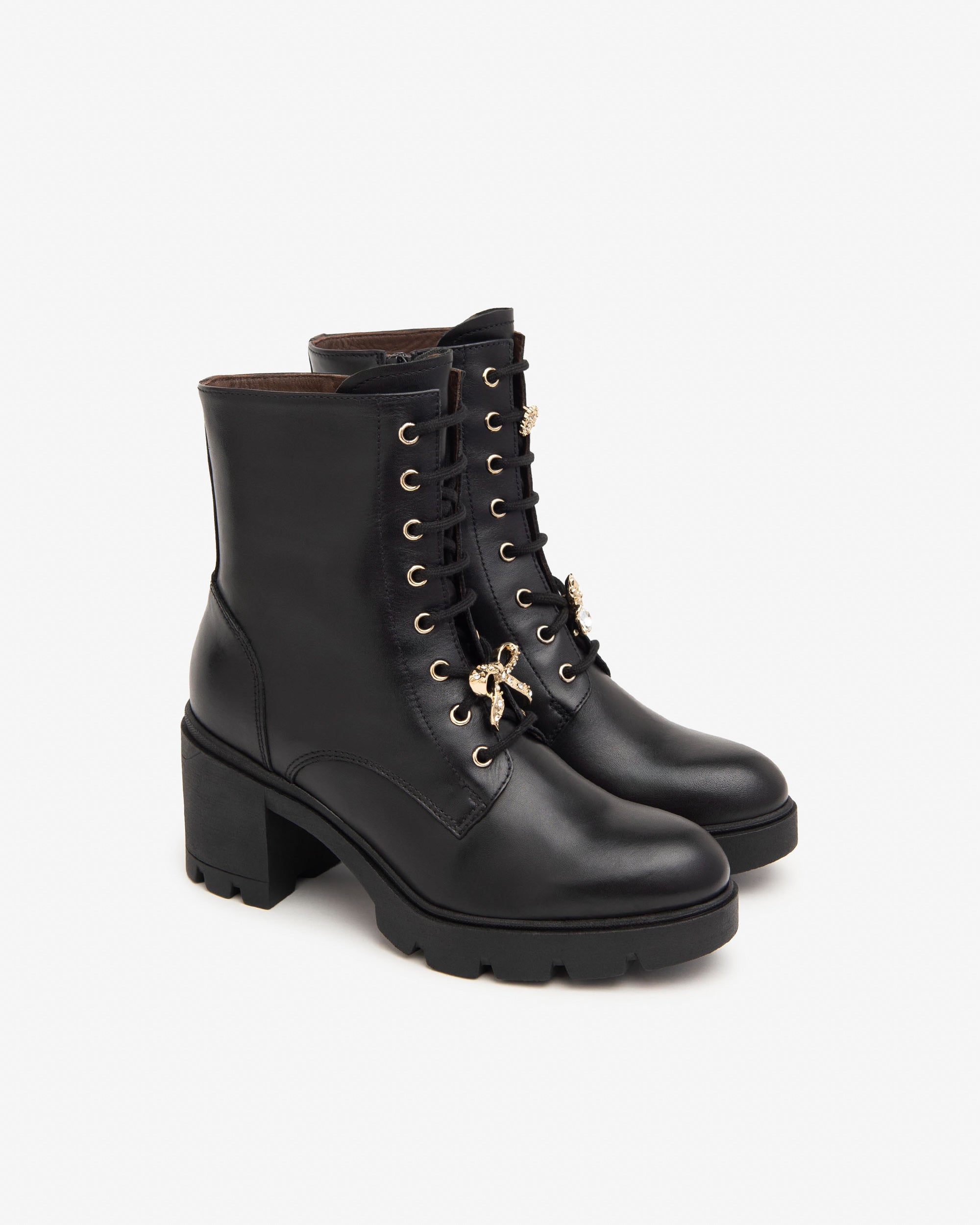 NeroGiardini Bottines Motardes Femme en Cuir Hiver