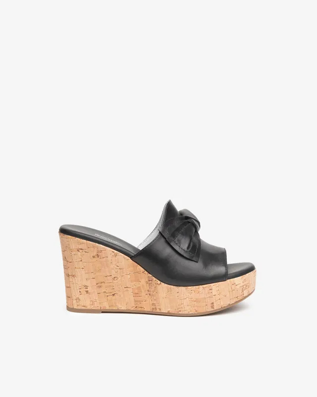 NeroGiardini Mules Femme Cuir Nœud Compensées