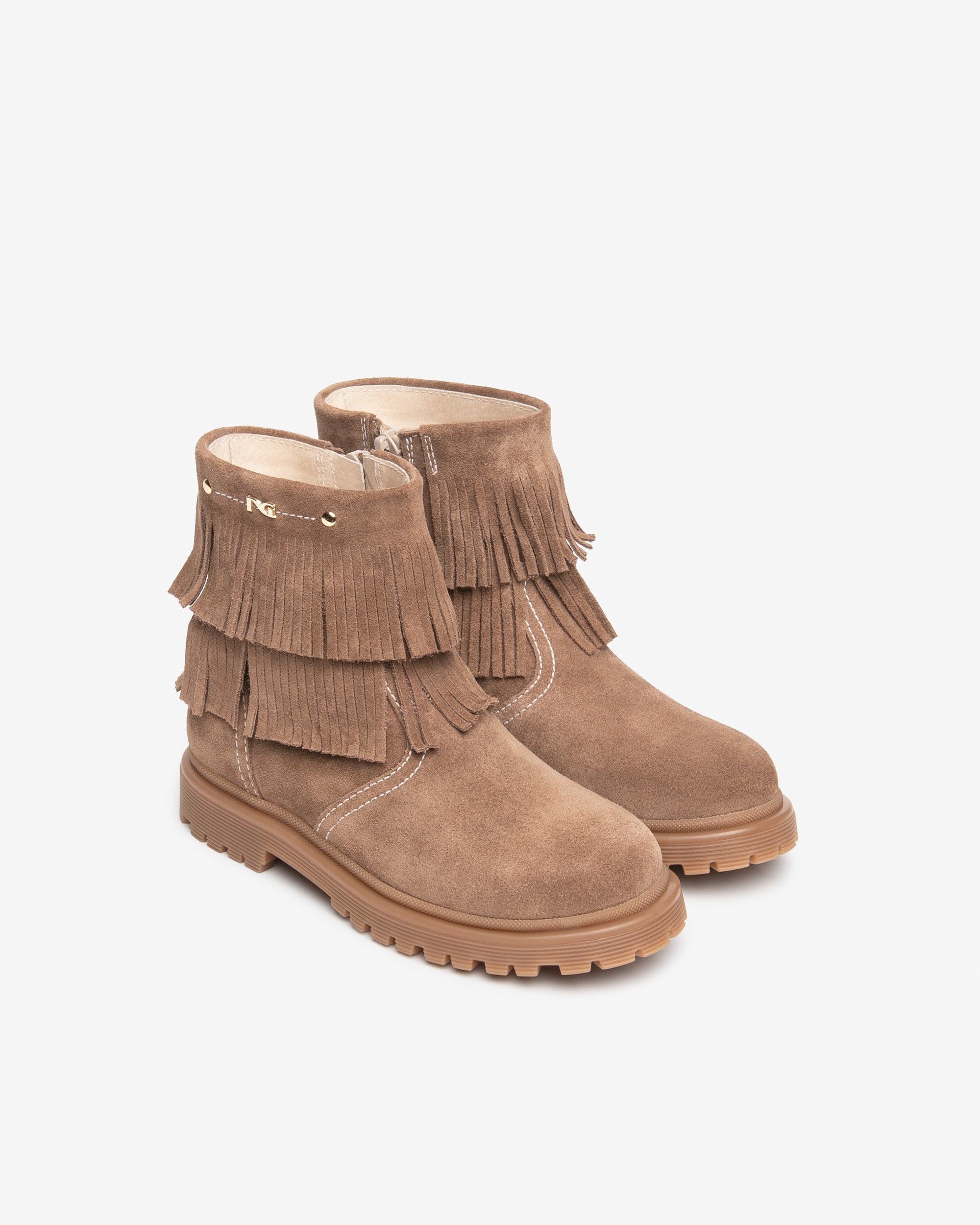 Nerogiardini Bottines Junior Fille Daim Franges Fermeture