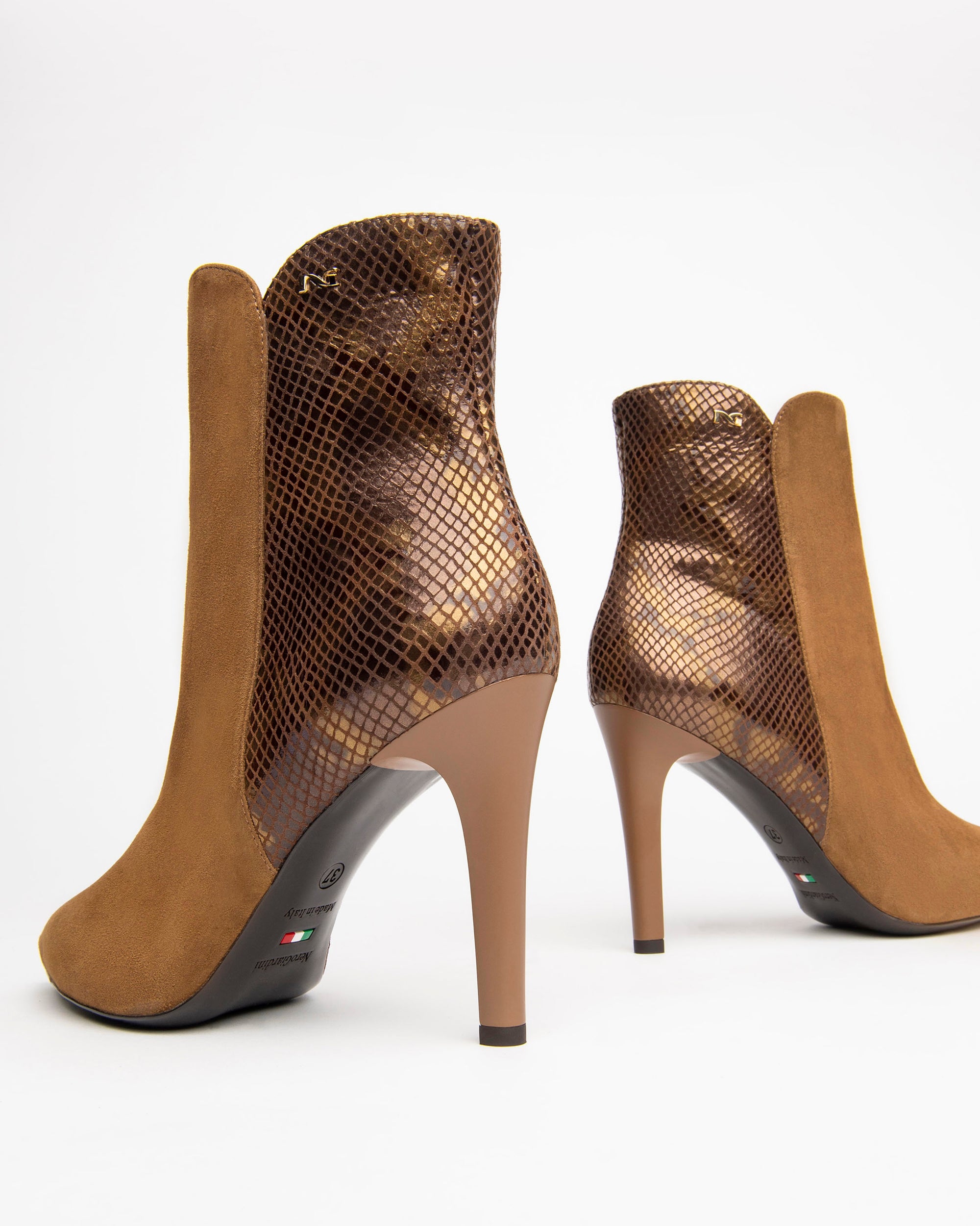 NeroGiardini Bottines Femme Cuir Velours bottines talon 9,5 cm