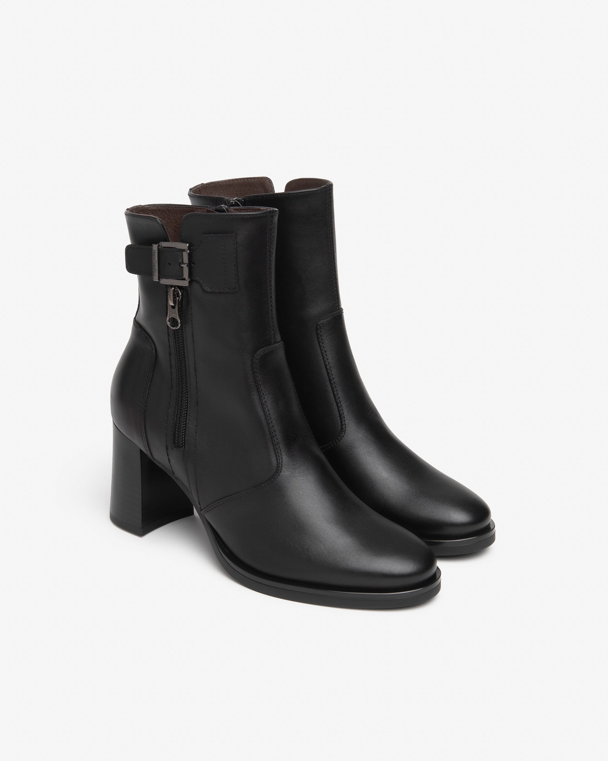 NeroGiardini Bottines Cuir Femme Talon 75 mm Zip