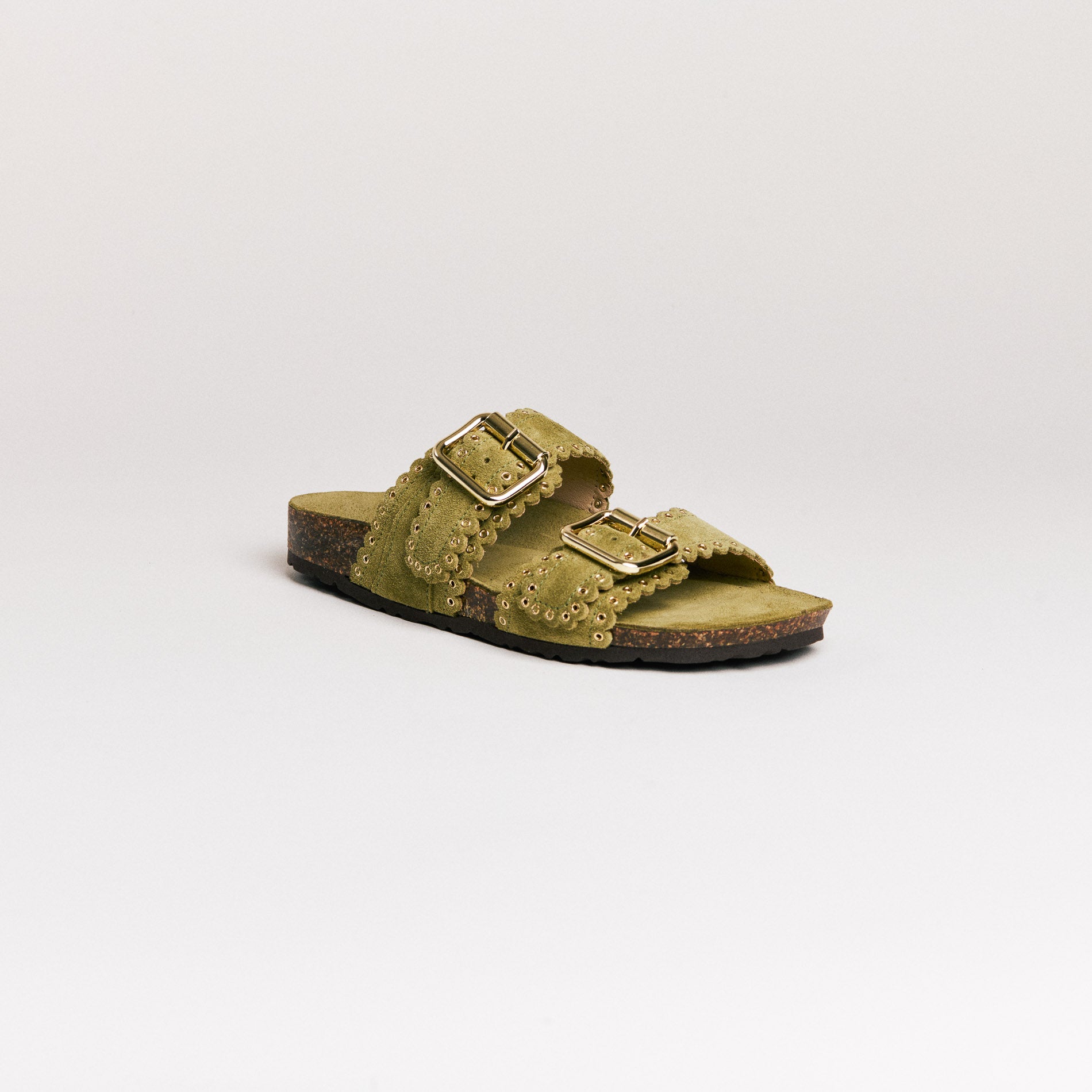 Semerdjian Arianna Crosta Pistacchio mules cuir liège