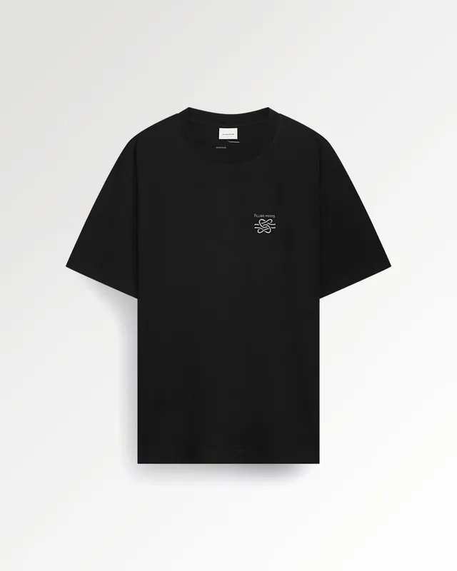 Filling Pieces T-shirt Embroidered Knot Black coton regular