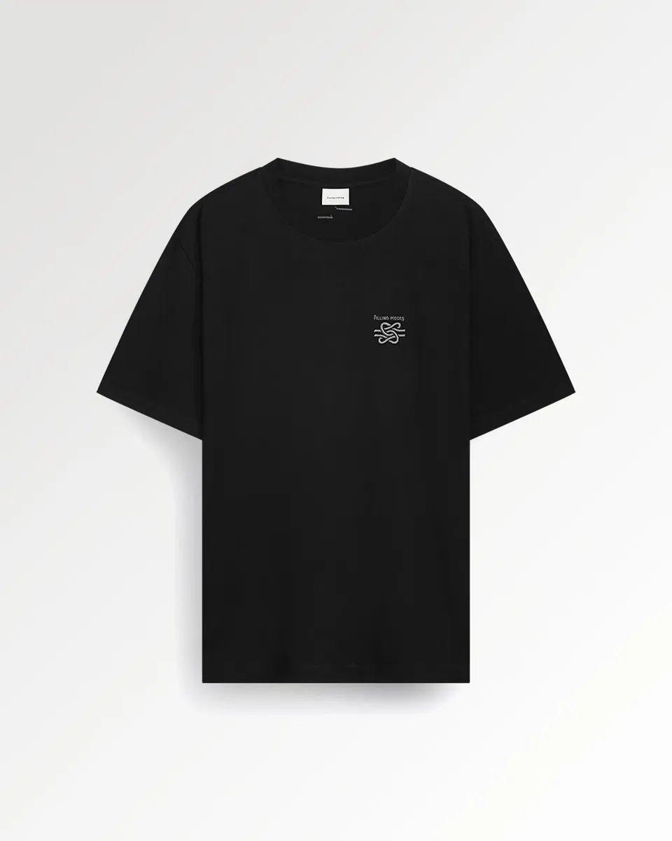 Filling Pieces T-shirt Embroidered Knot Black coton regular