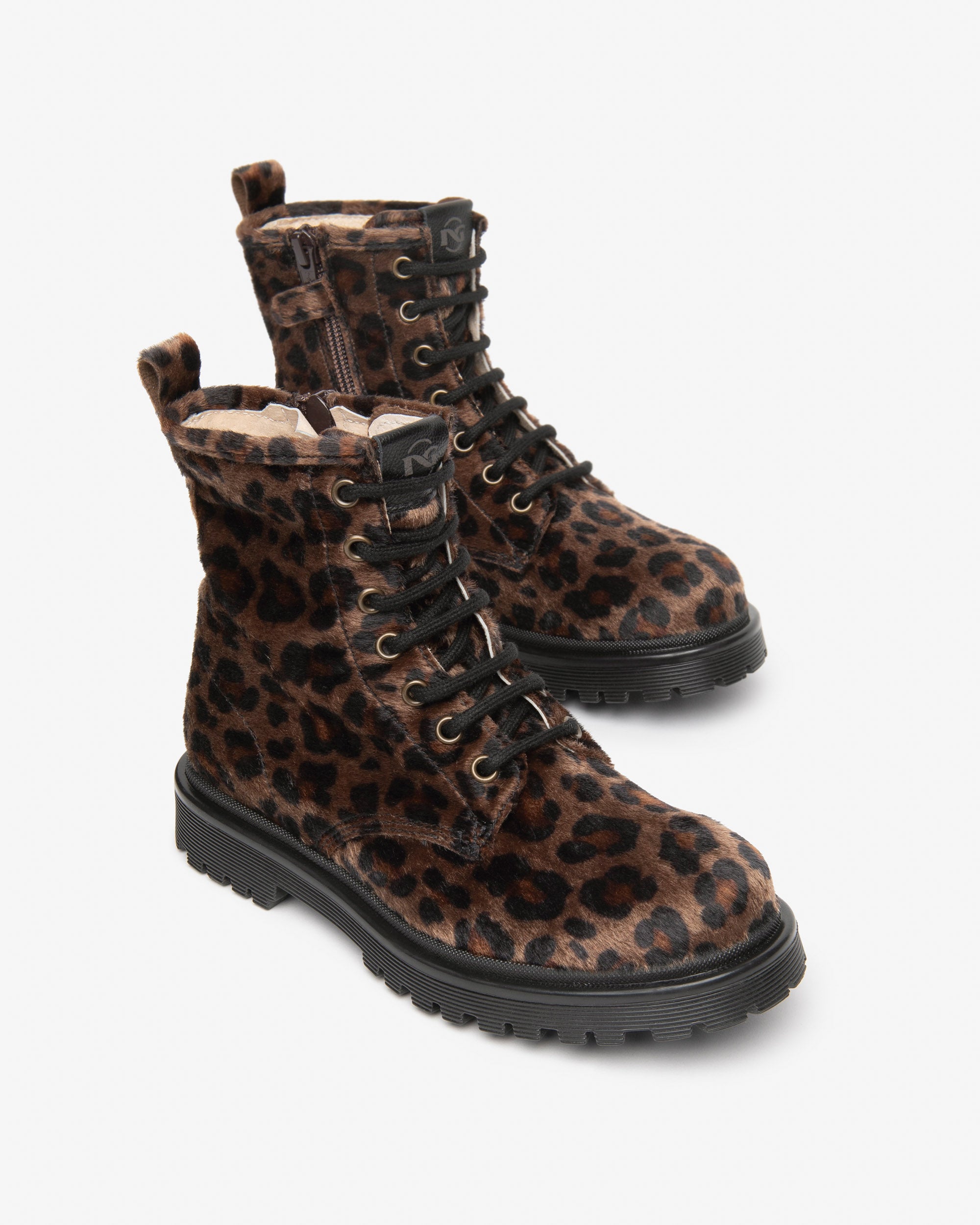 NeroGiardini Bottines Motardes Fille Cuir Animalier Zip