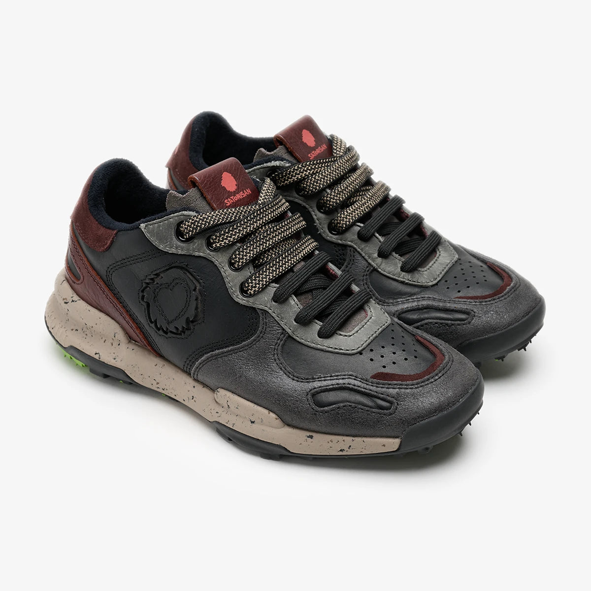 Satorisan Chacrona Pull Up baskets cuir Black Mid Grey