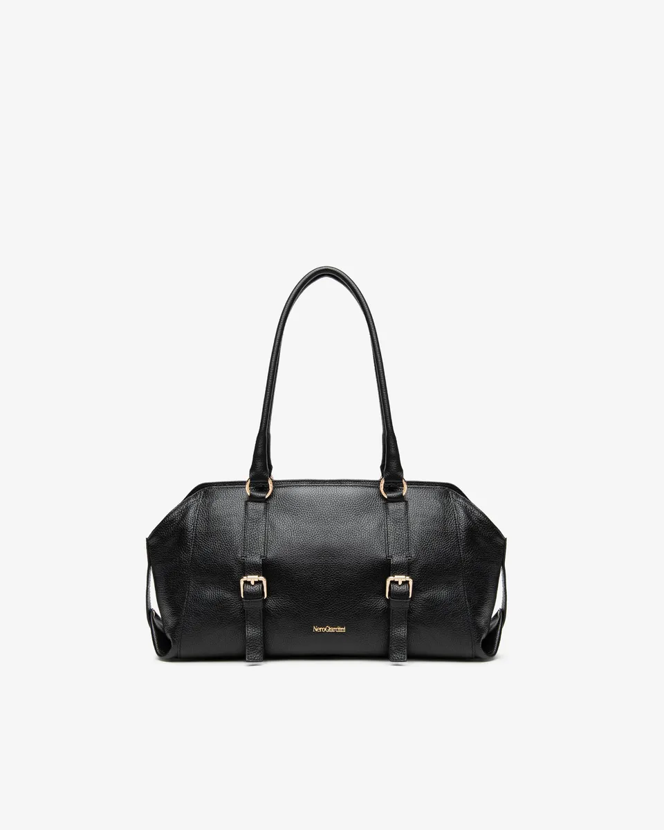 NeroGiardini Sacs Bowling Femme Cuir Boucles Dorées