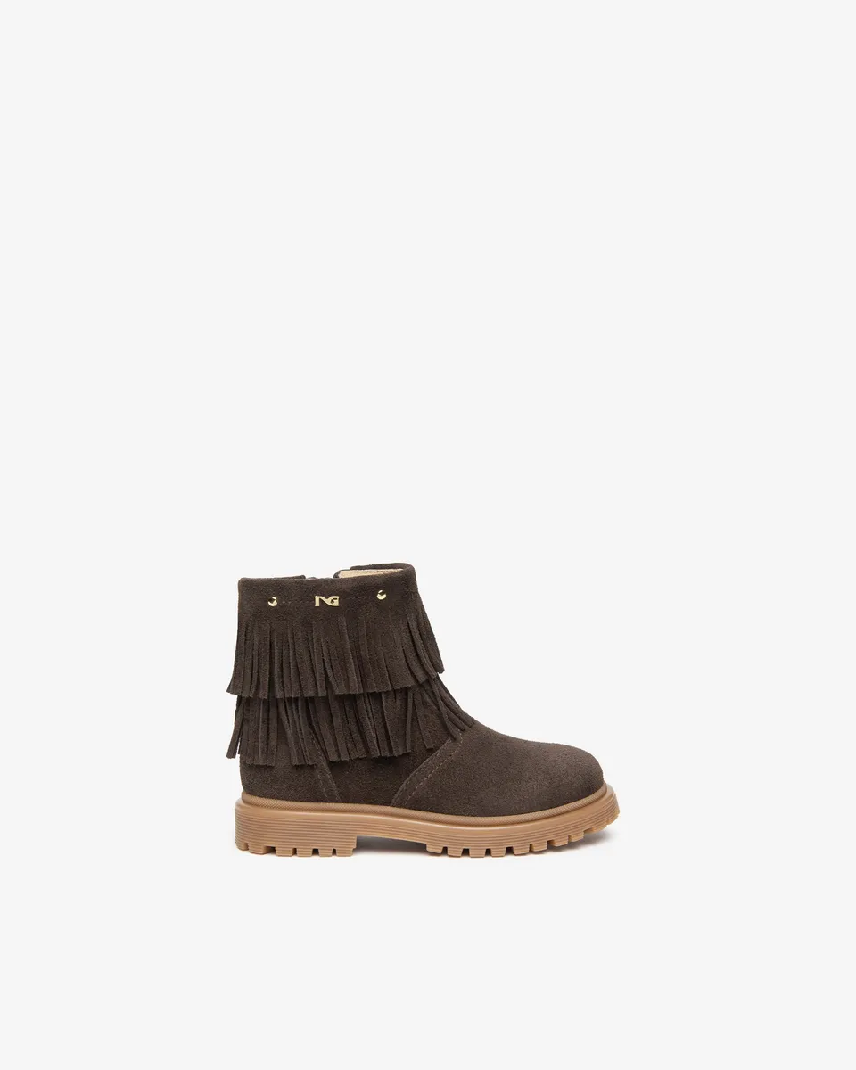 NeroGiardini Bottines Junior Fille bottines daim franges 28