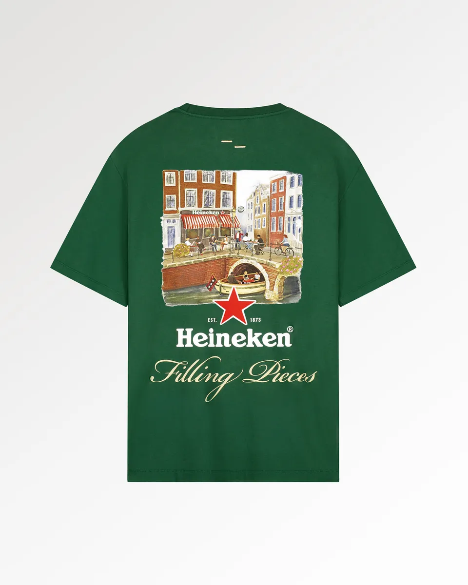 Filling Pieces Heineken Cafe t-shirt vert coton bio