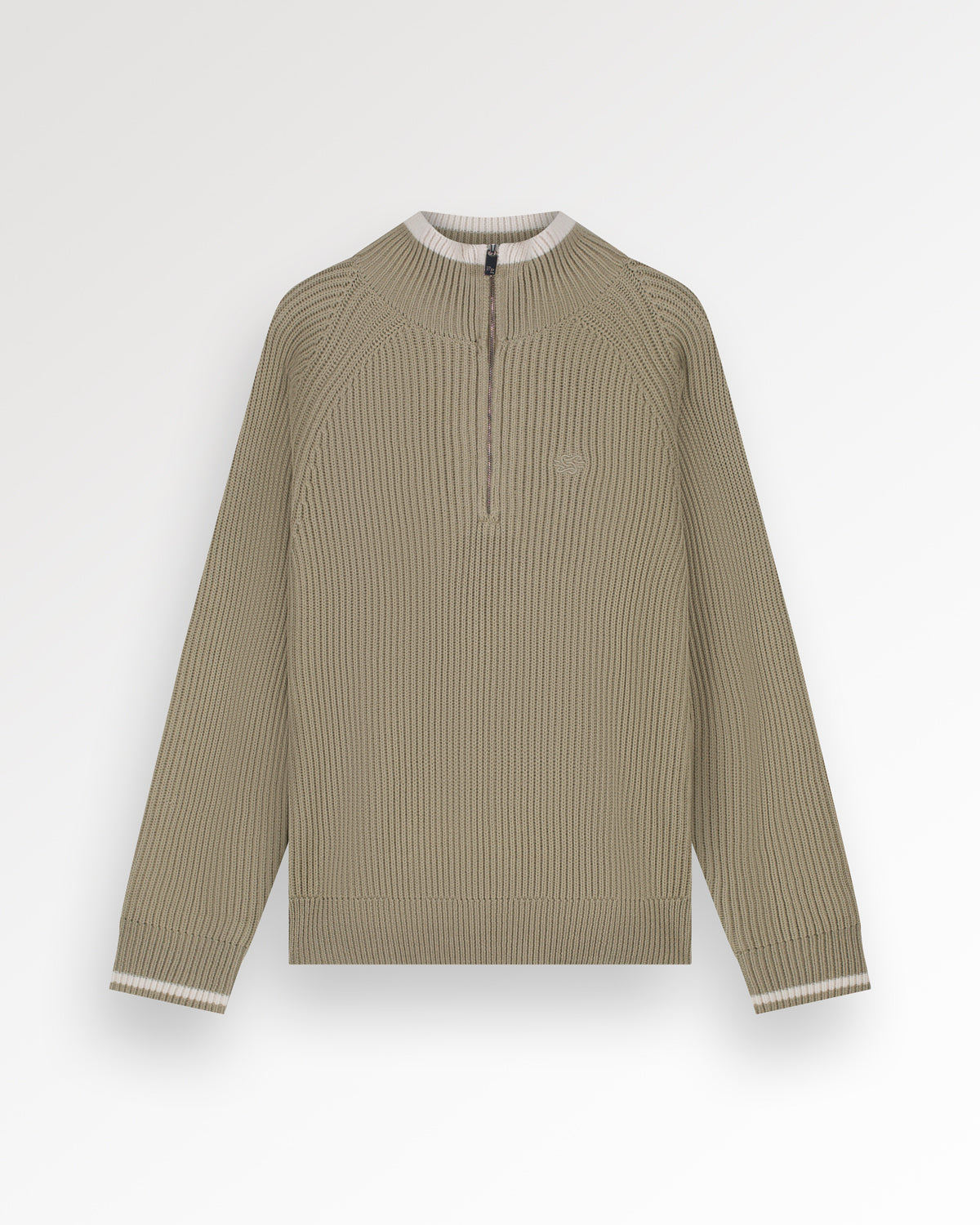 Filling Pieces Knit Quarter Zip pull latte maille
