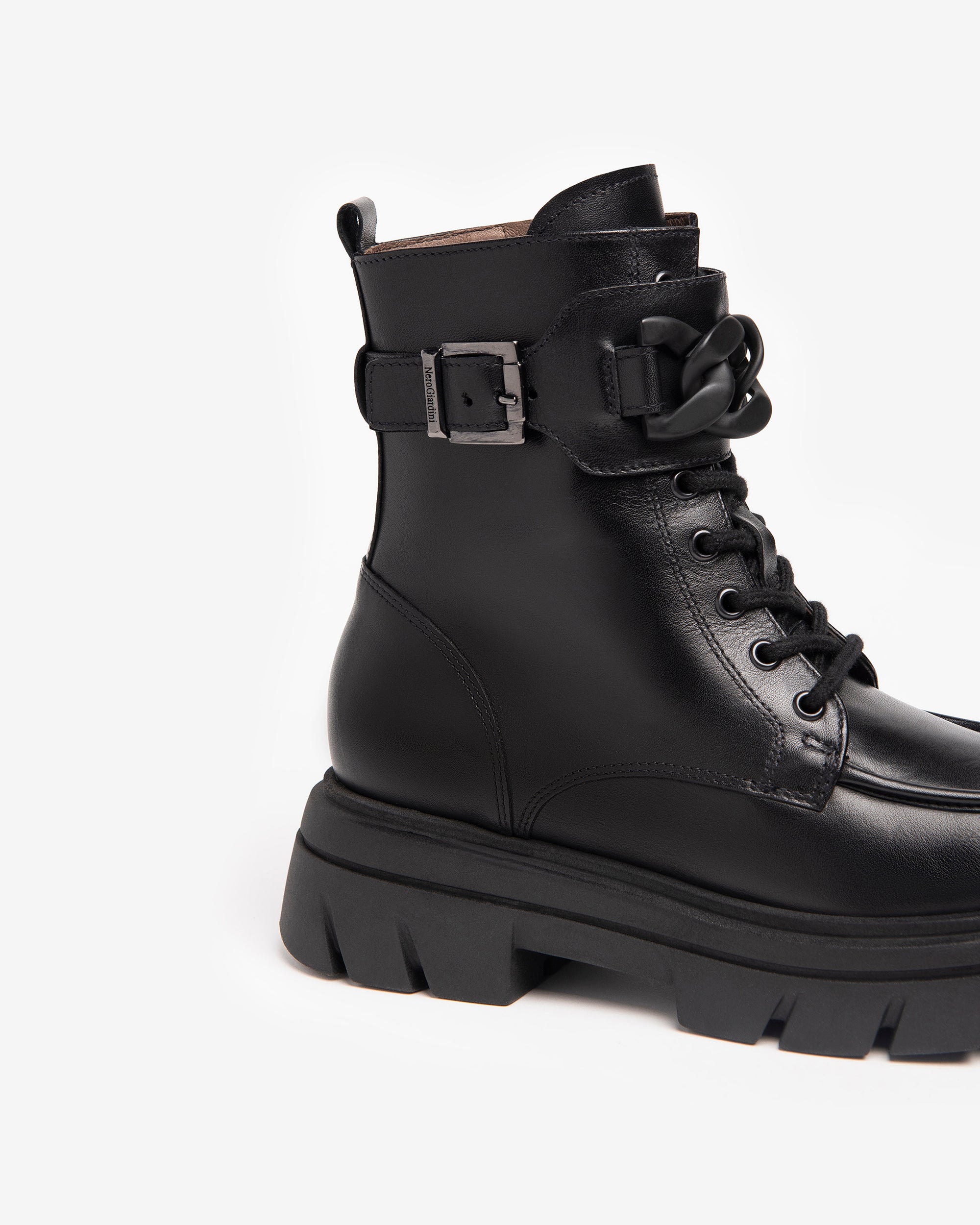 NeroGiardini Bottines combat boots femme cuir DryGo