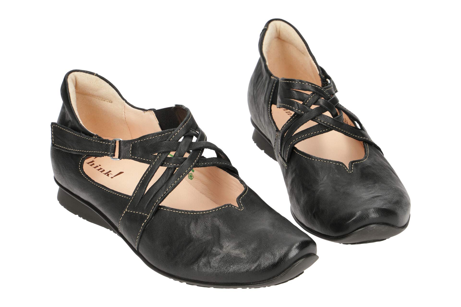 Think Chilli ballerines femme noir 38.5 EU bride cheville