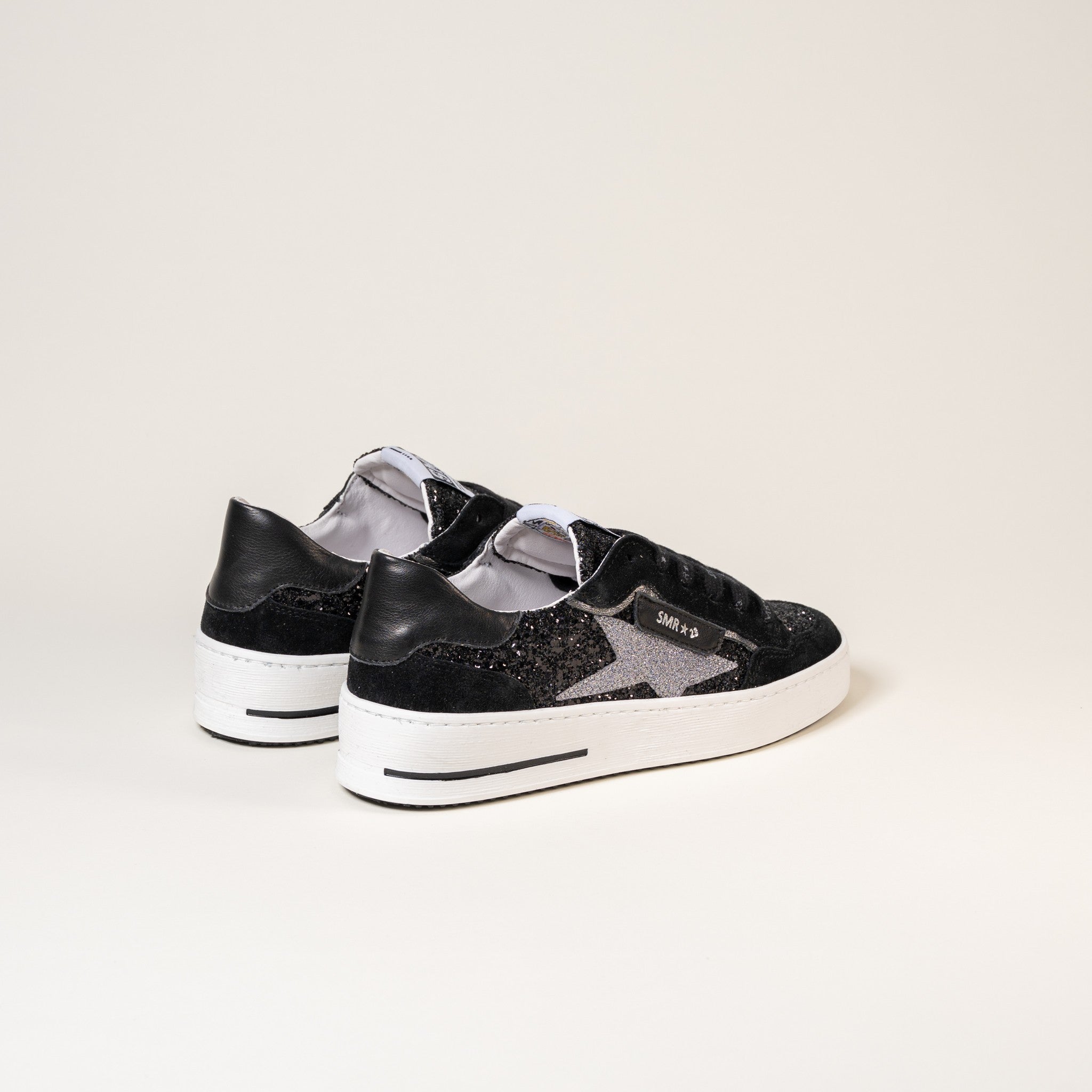SMR Ale E480 Baskets Noir Argent Glitter