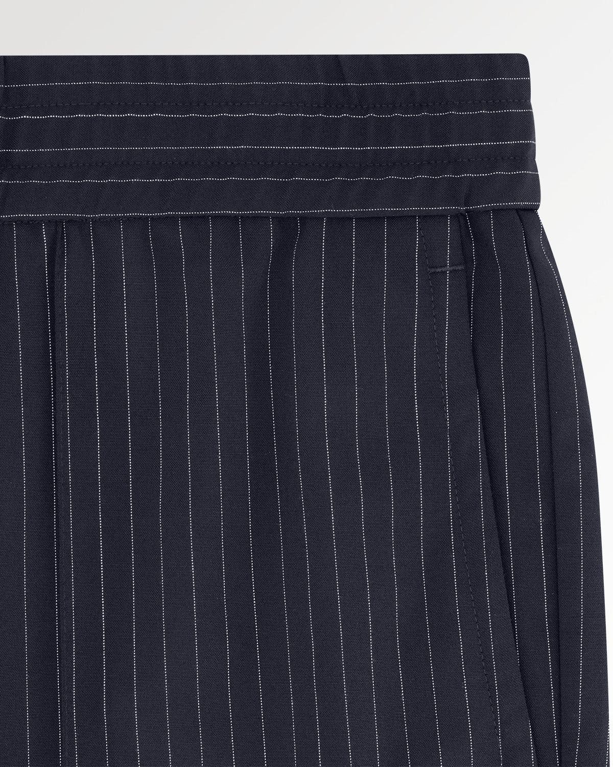 Filling Pieces Coach Pants Pinstripe Pantalon Bleu Marine Laine