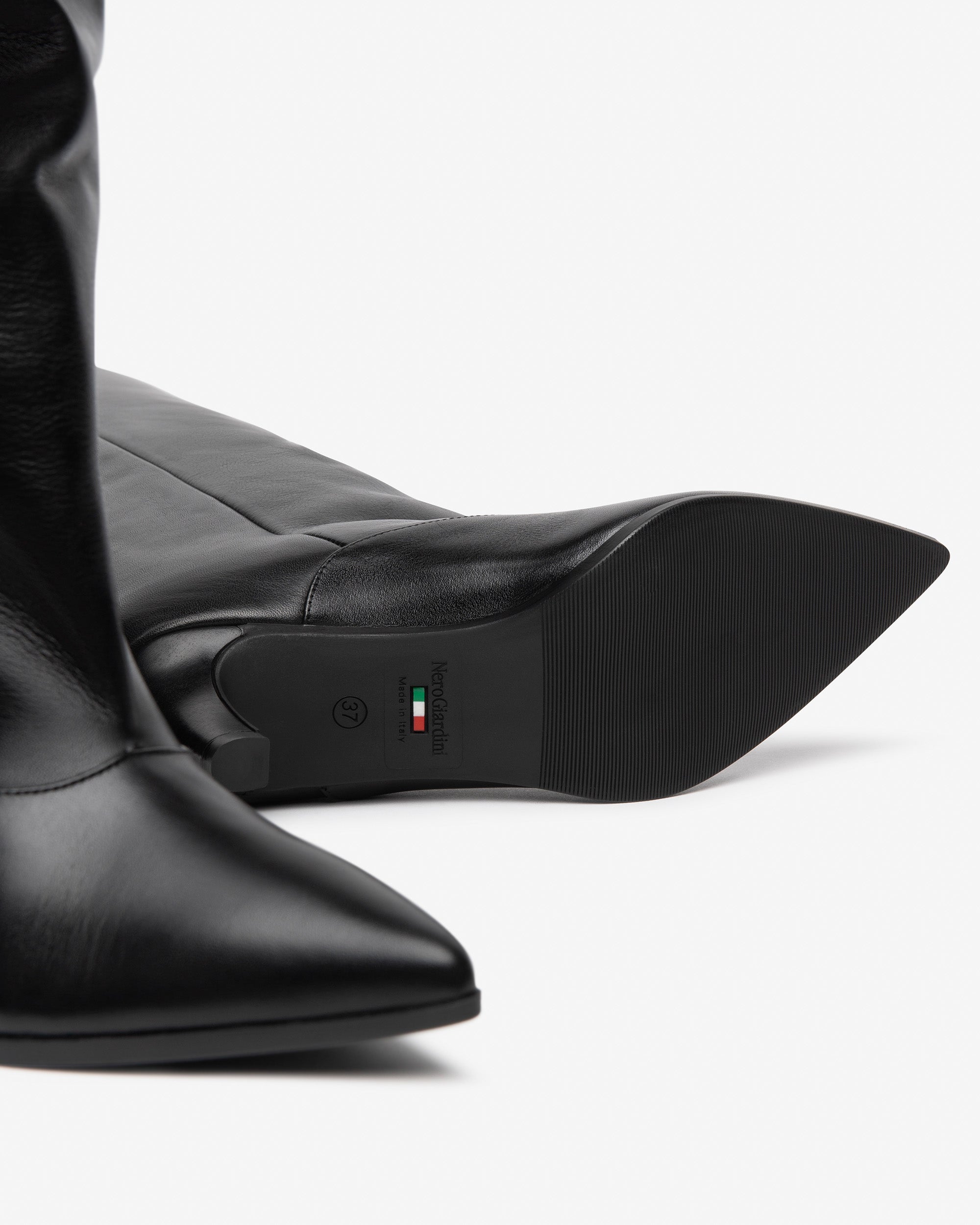 Nerogiardini Bottes Femme Cuir Talon Cône 55 mm