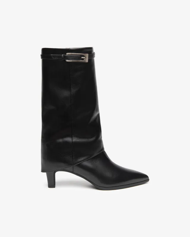 Nerogiardini Bottes Femme Cuir Revers Talon 55 mm