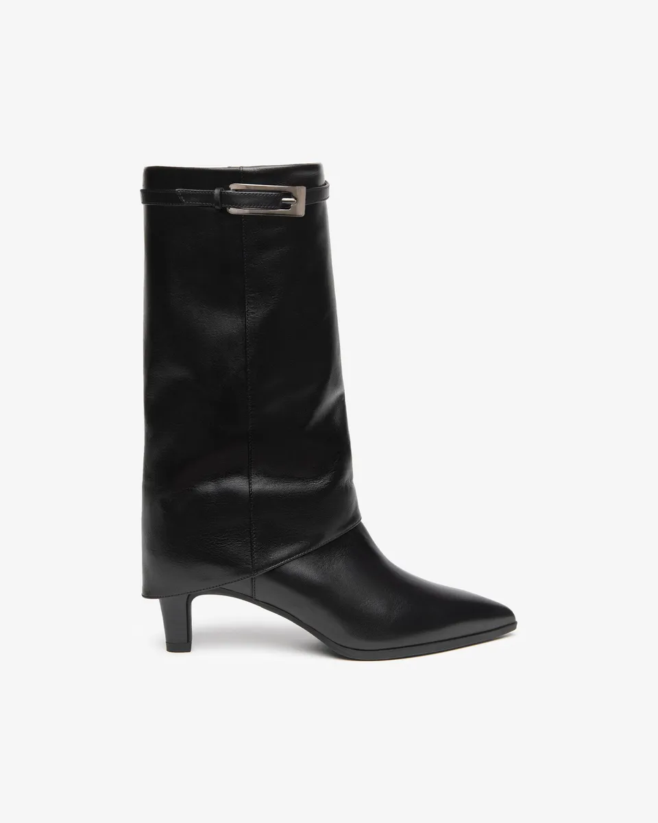 Nerogiardini Bottes Femme Cuir Revers Talon 55 mm